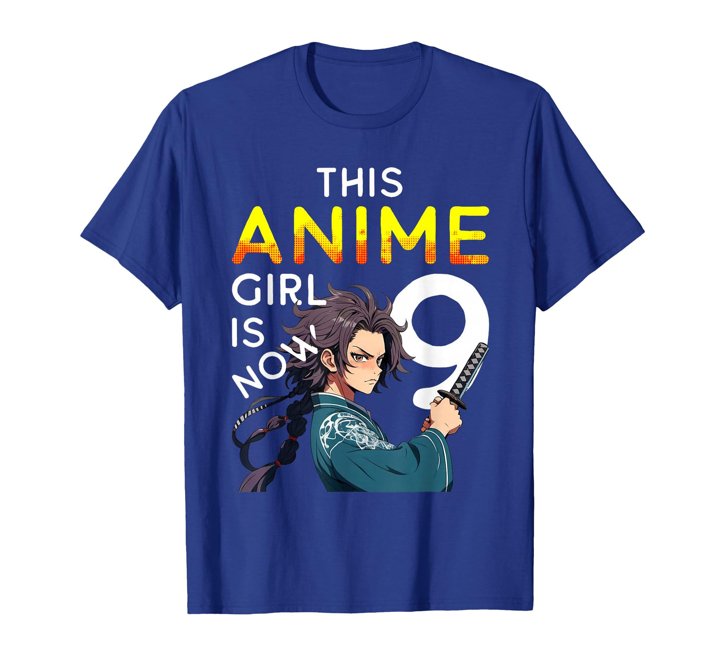 This Anime Girl Is Now 9 Years Old 9th Birthday Kawaii Kids T-Shirt
