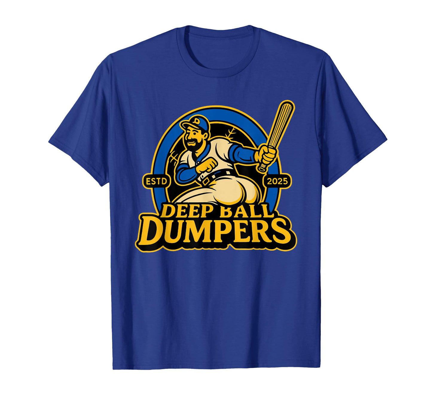 Deep Ball Dumpers Funny Retro Baseball Mascot T-Shirt