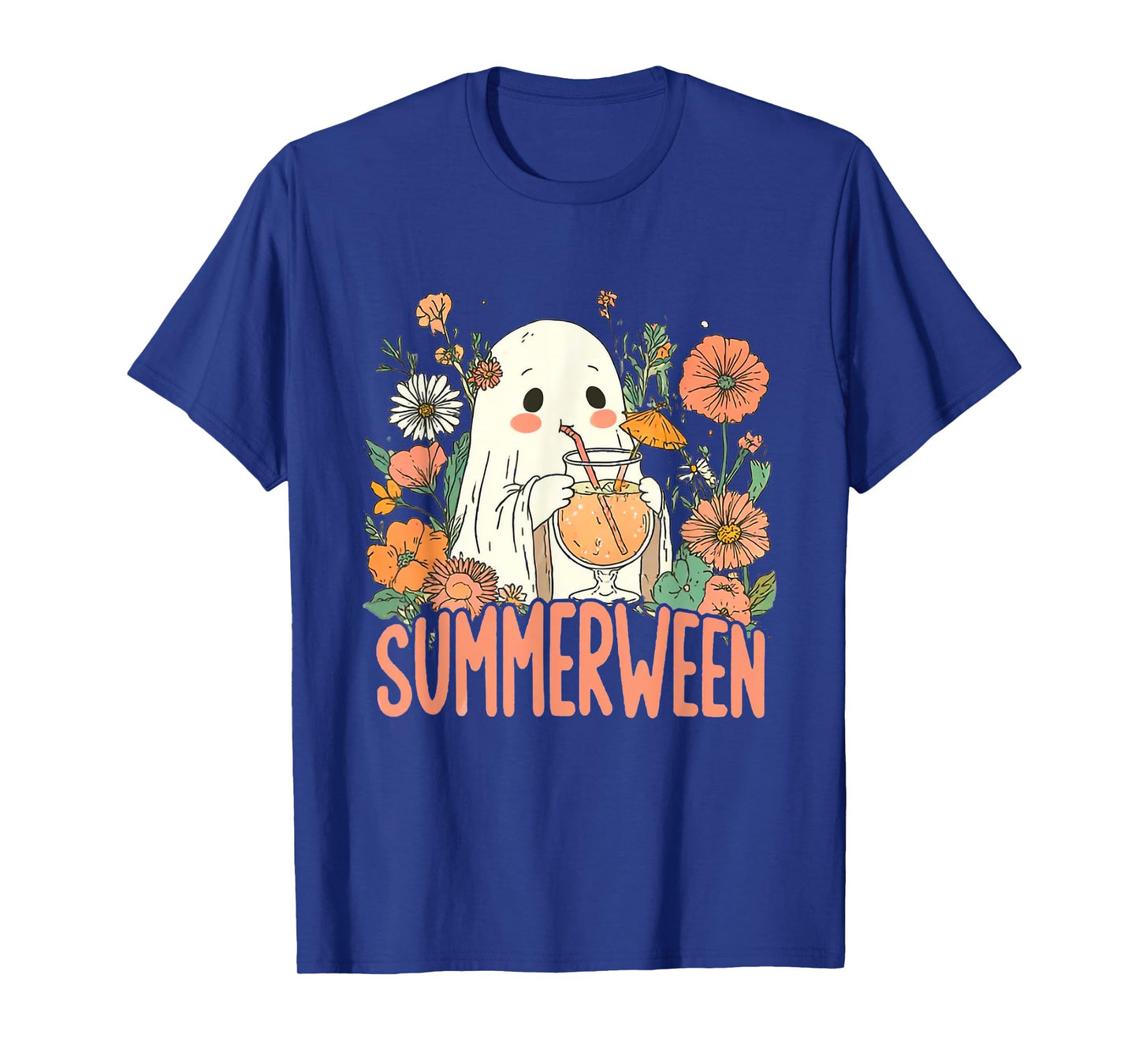 Retro SummerWeen Ghost Summer Halloween T-Shirt