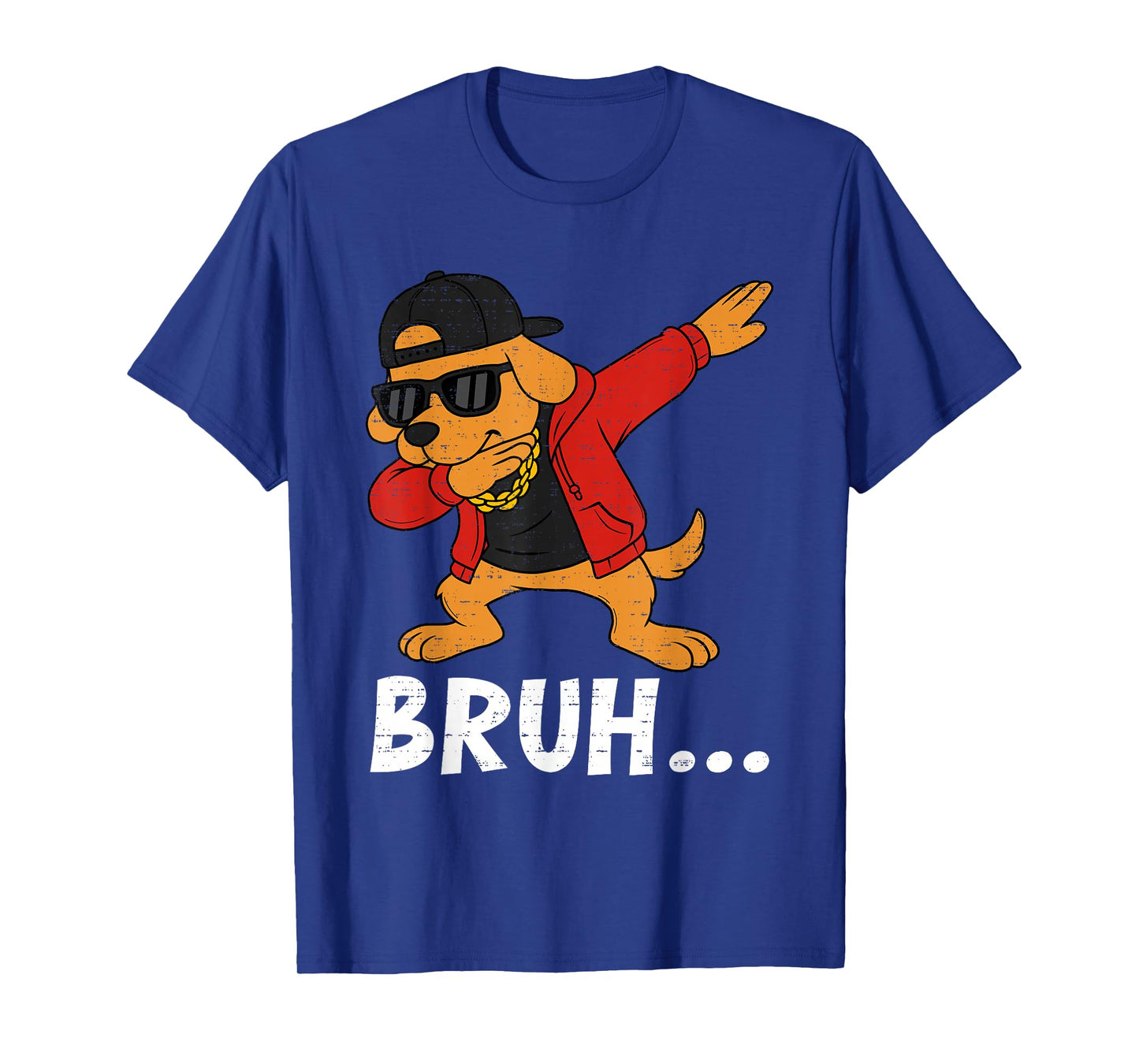 Funny Dabbing Dog Bruh Bro Pet Dab Meme Humor Teens Boys T-Shirt