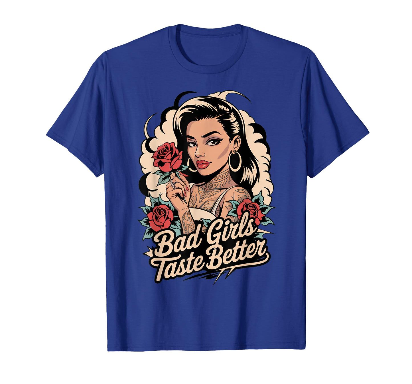 Bad Girls Taste Better Tattoo Lover Vintage Women Halloween T-Shirt