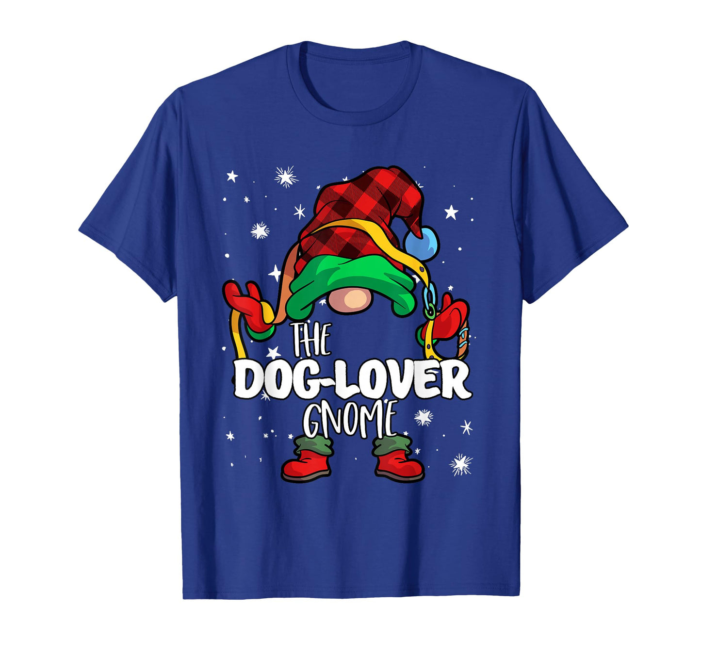 Dog Lover Gnome Red Buffalo Plaid Matching Family Christmas T-Shirt