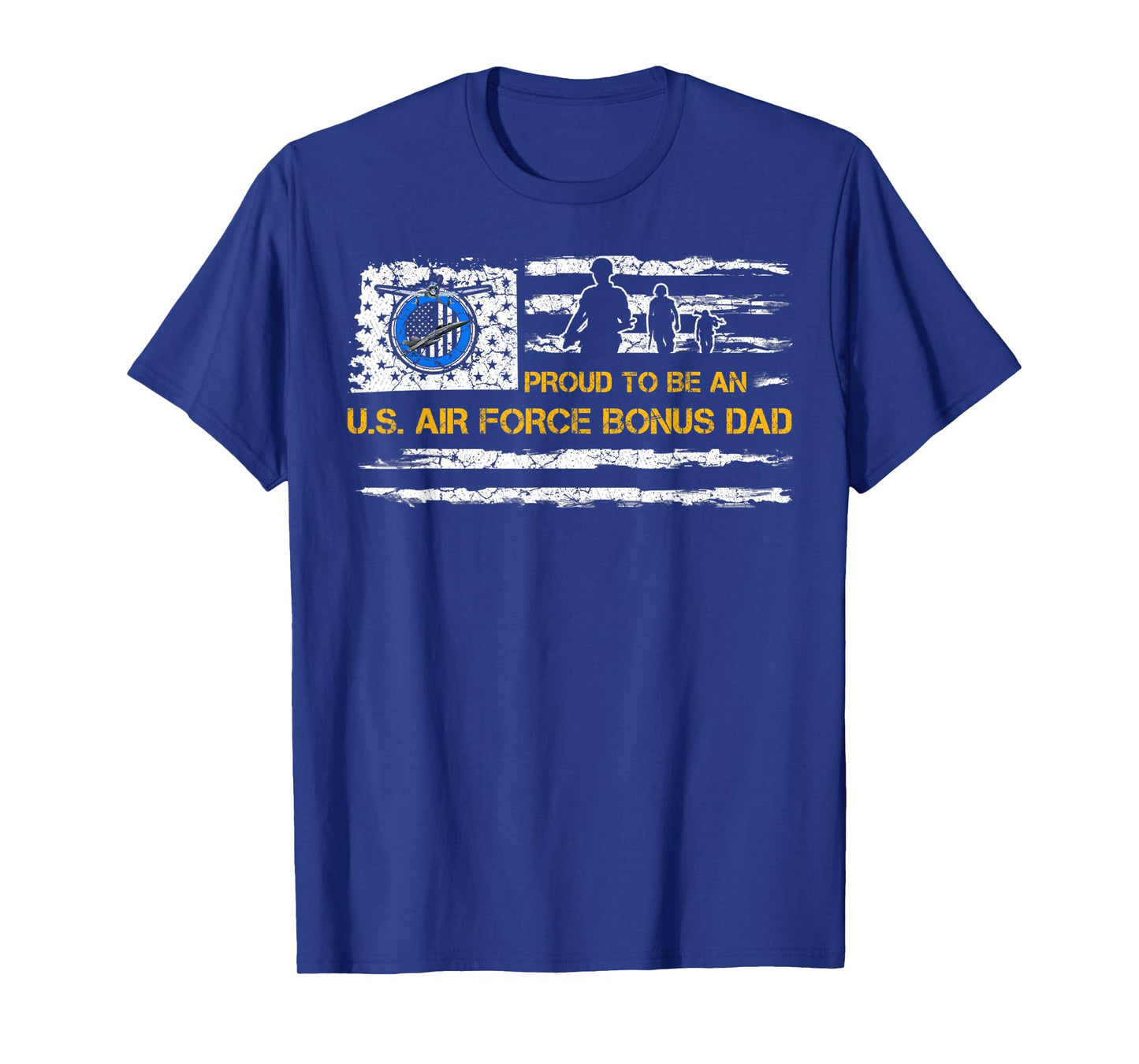 Vintage USA American Flag Proud To Be An Air Force Bonus Dad Women Men T-Shirt