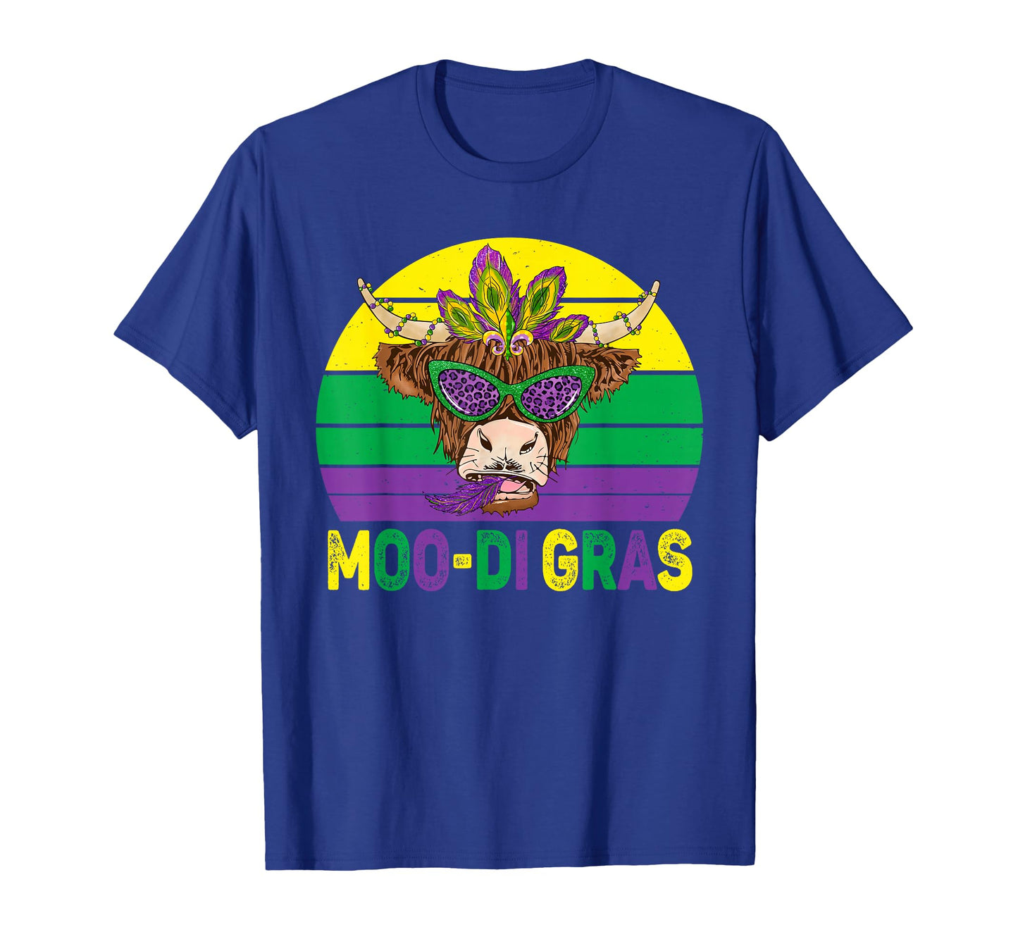 Mardi Gras Cow Heifer Beads Carnival Costume Farm Animal Cow T-Shirt