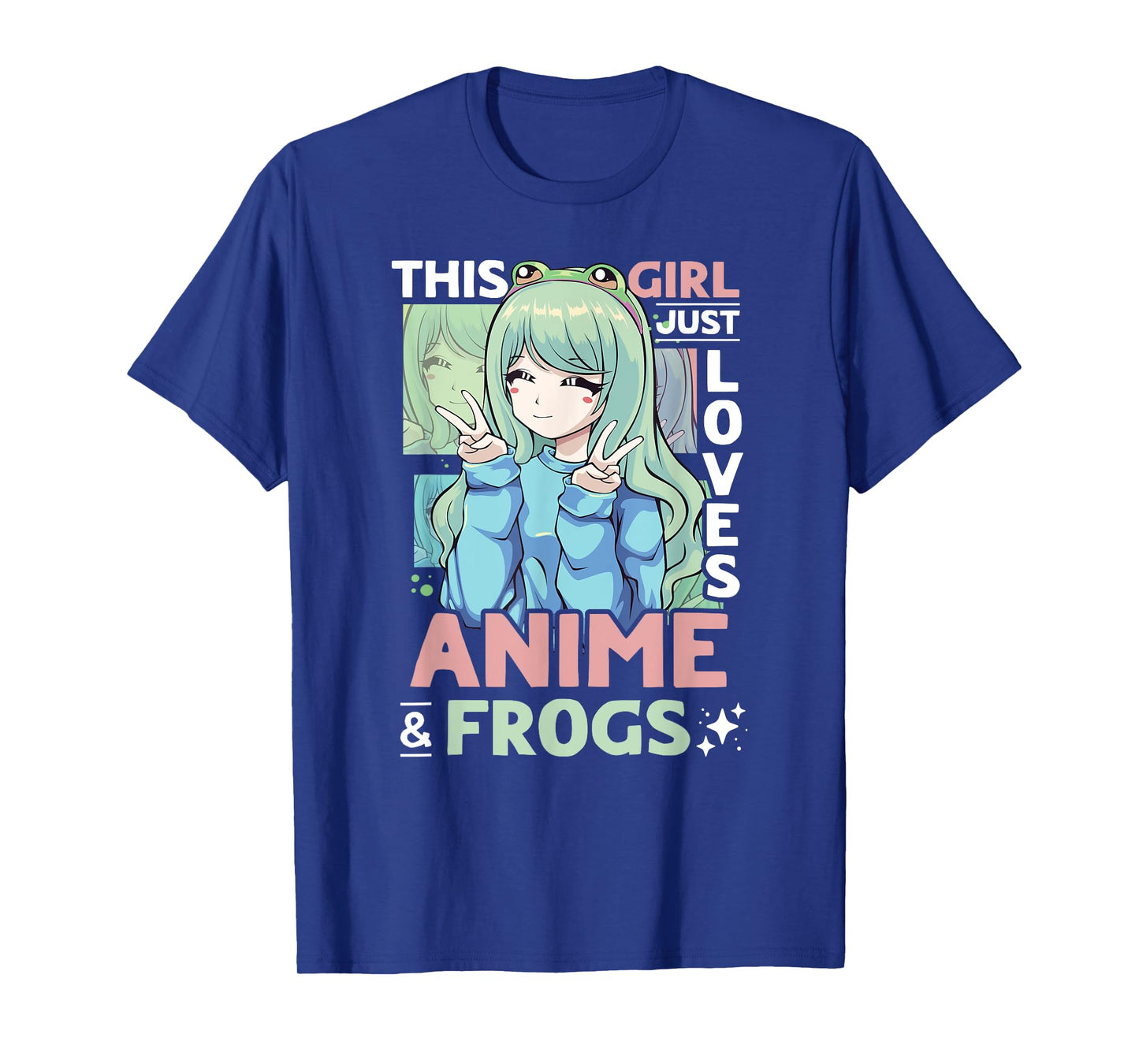 Anime and Frog This Girl Just Loves Anime and Frogs Girls T-Shirt