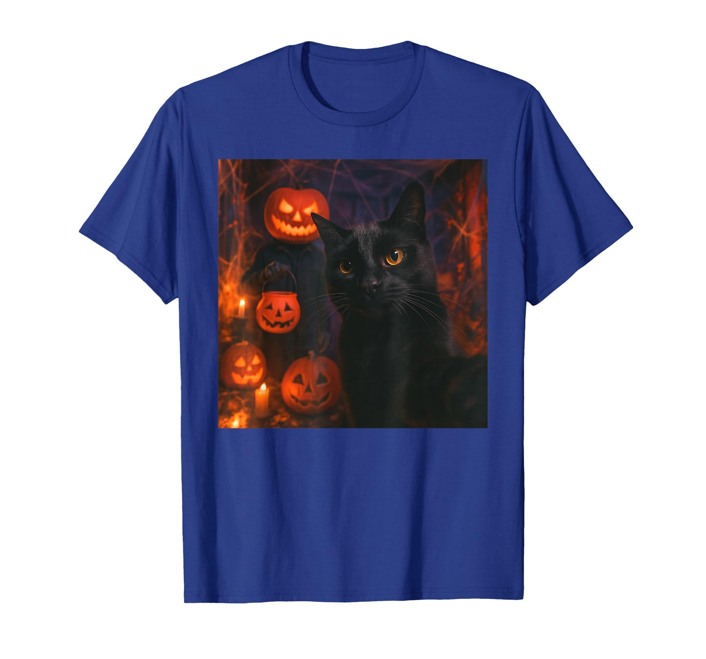 Funny Cat Selfie with Jack O’ Lantern Halloween T-Shirt