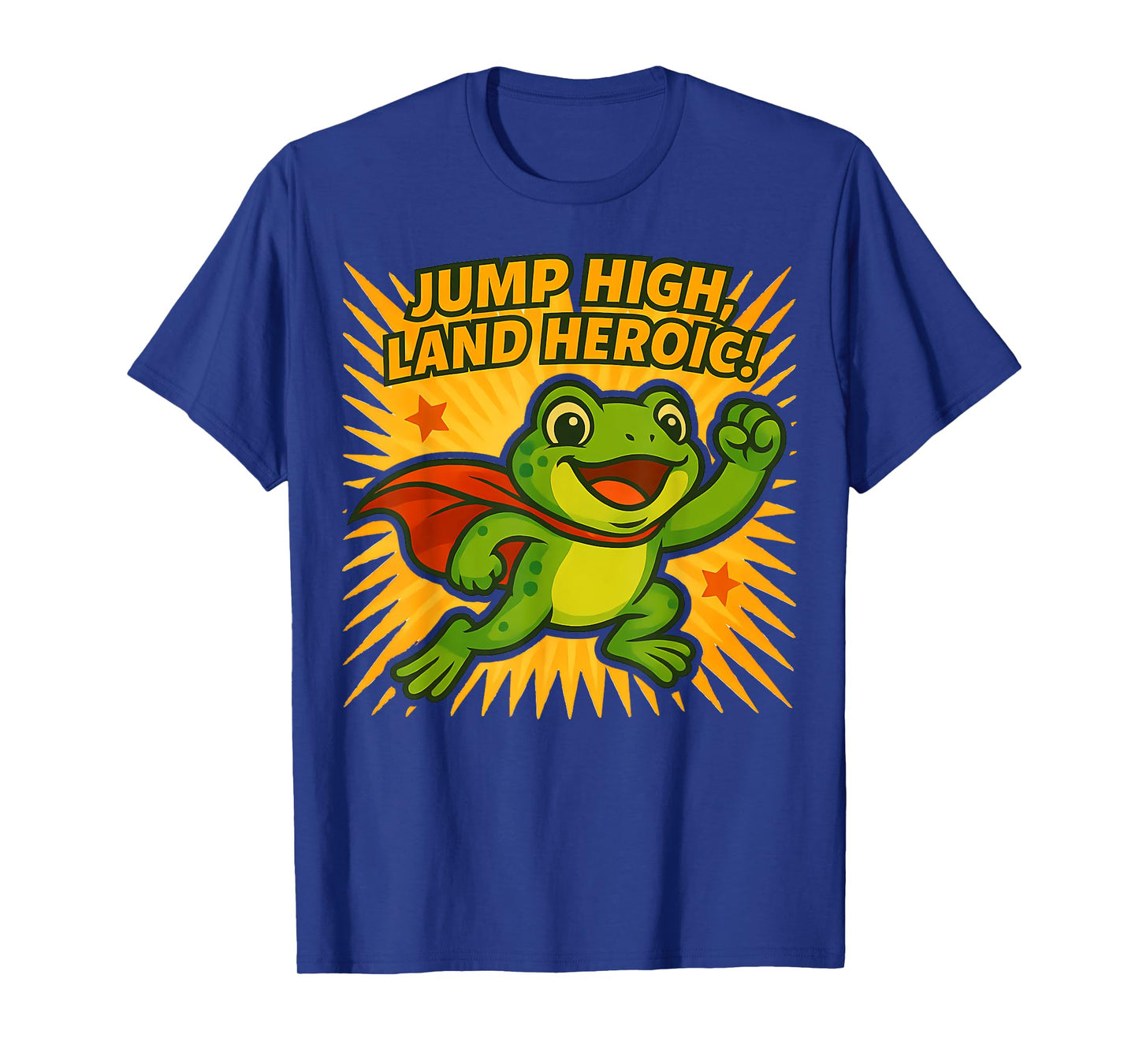 Jump High Land Heroic Frog Superhero T-Shirt