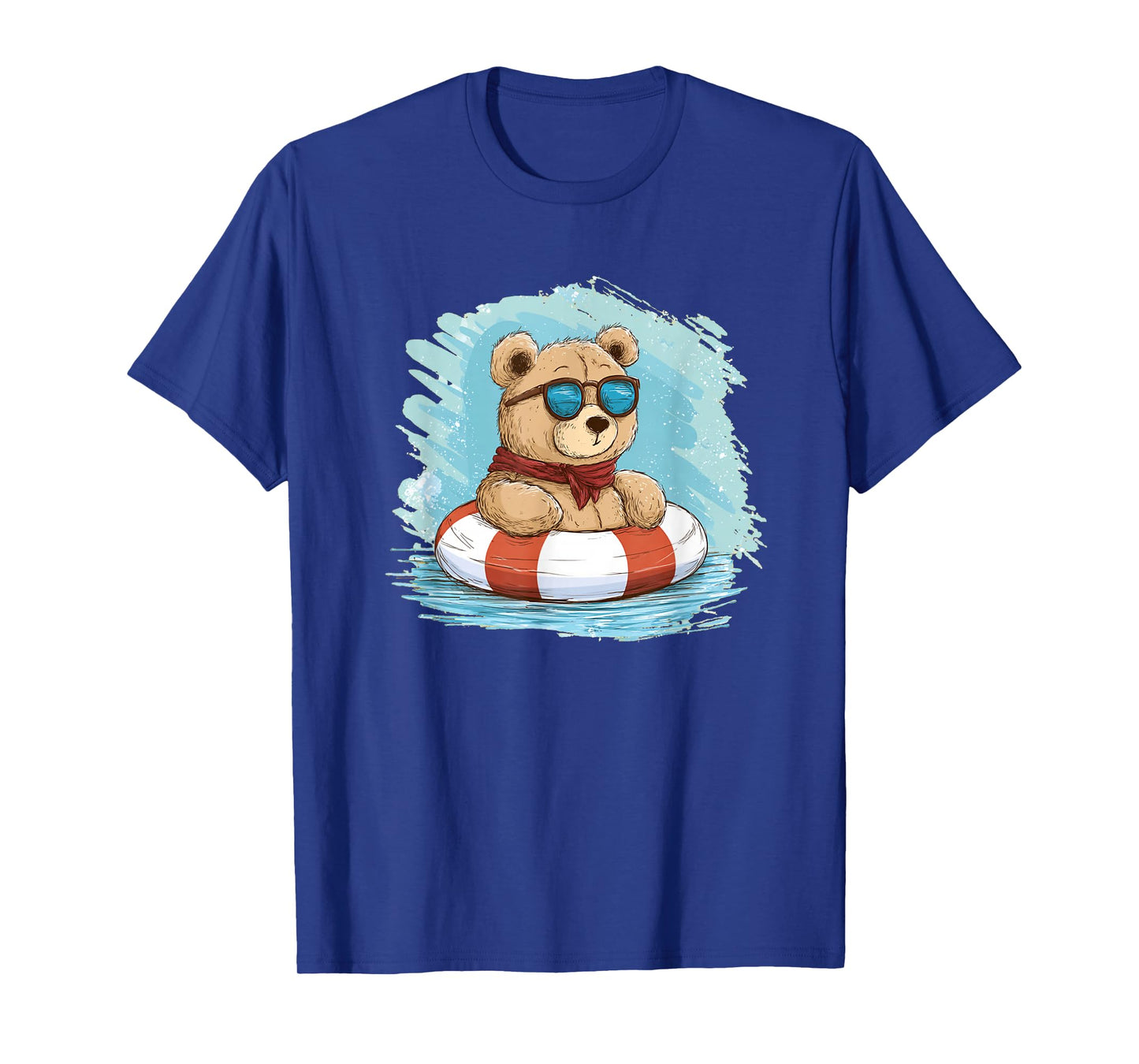 Cute Teddy Bear with Bold Shades and Pool Ring Costume T-Shirt