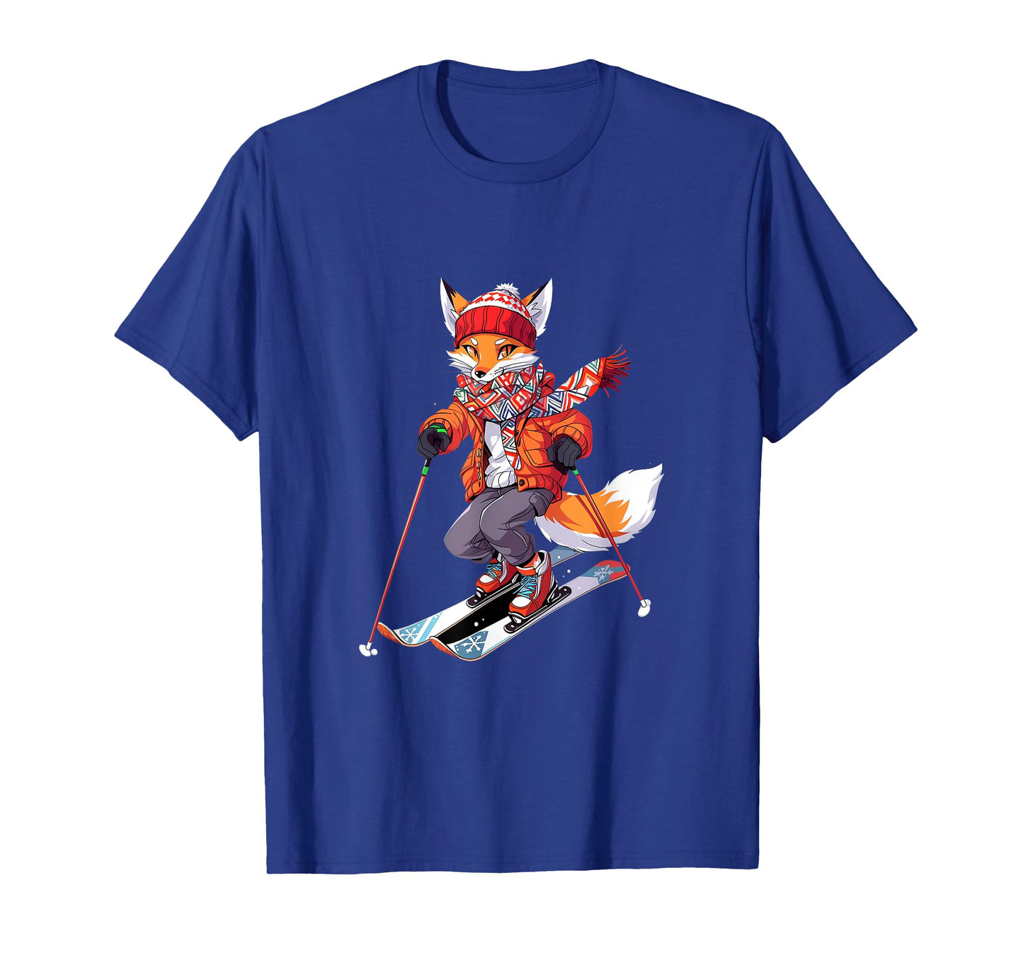 Fox Skiing Skier Ski Winter Snow T-Shirt