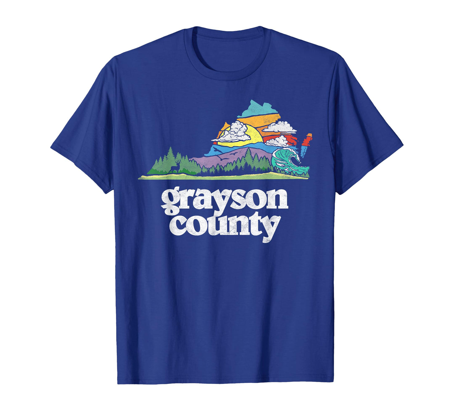 Grayson County Virginia Outdoors & Nature Lover Retro 80s T-Shirt