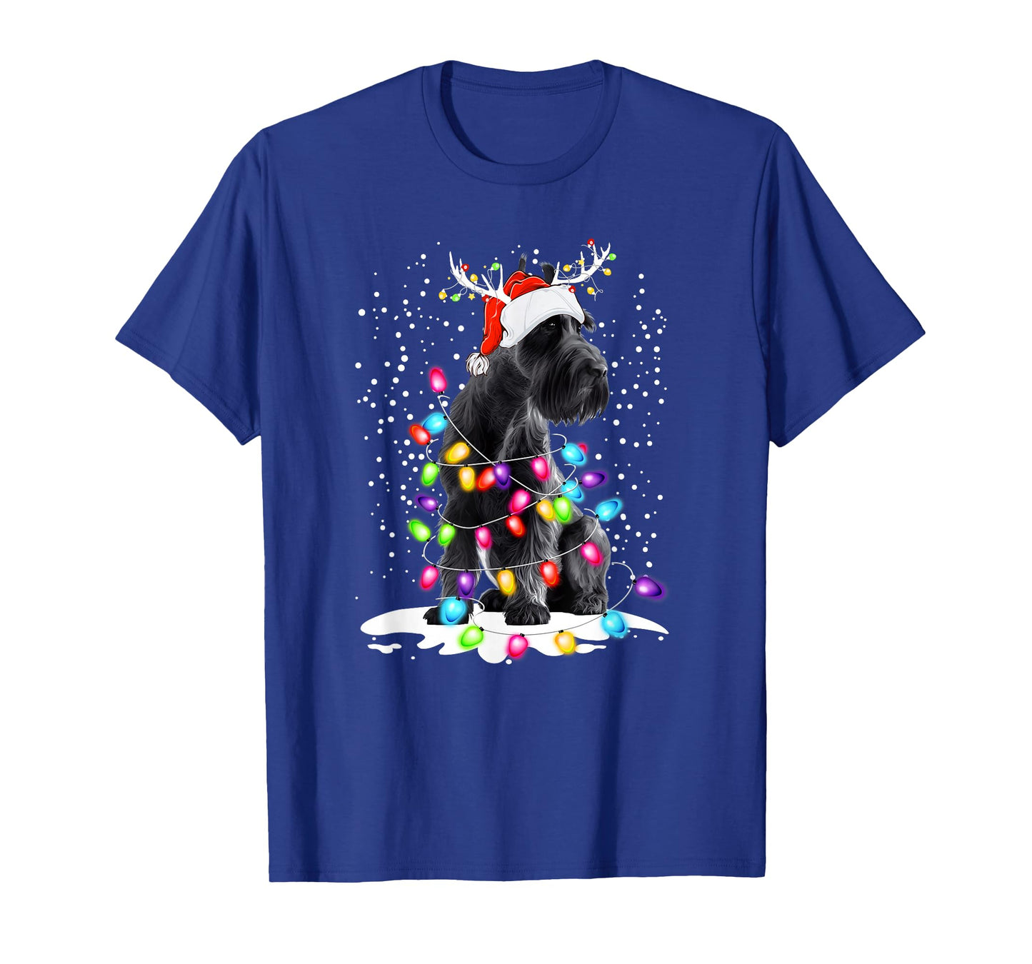 Cute Schnauzer with Christmas Lights T-Shirt