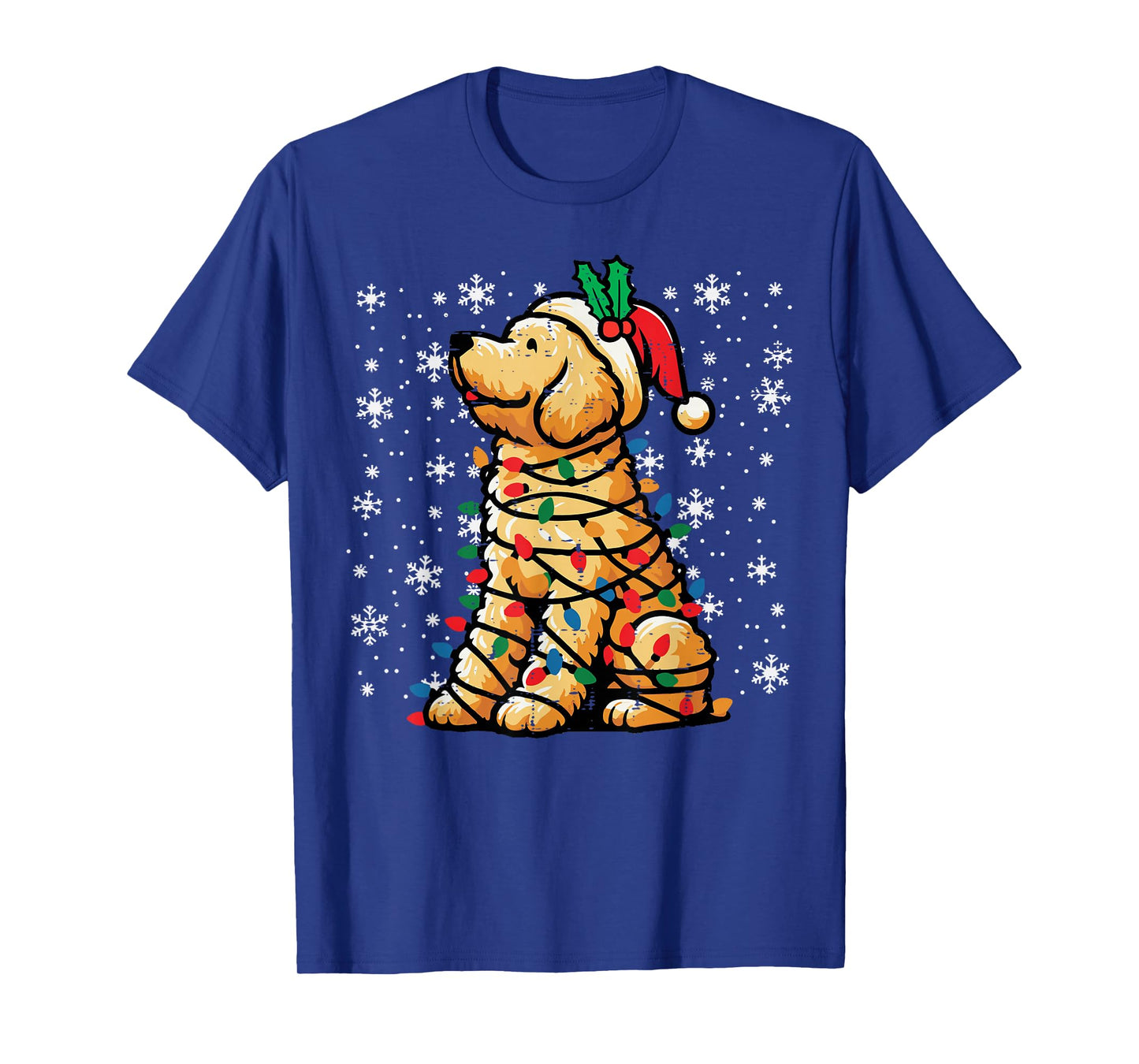 Christmas Dog Goldendoodle Santa Cute Xmas Men Women Kids T-Shirt
