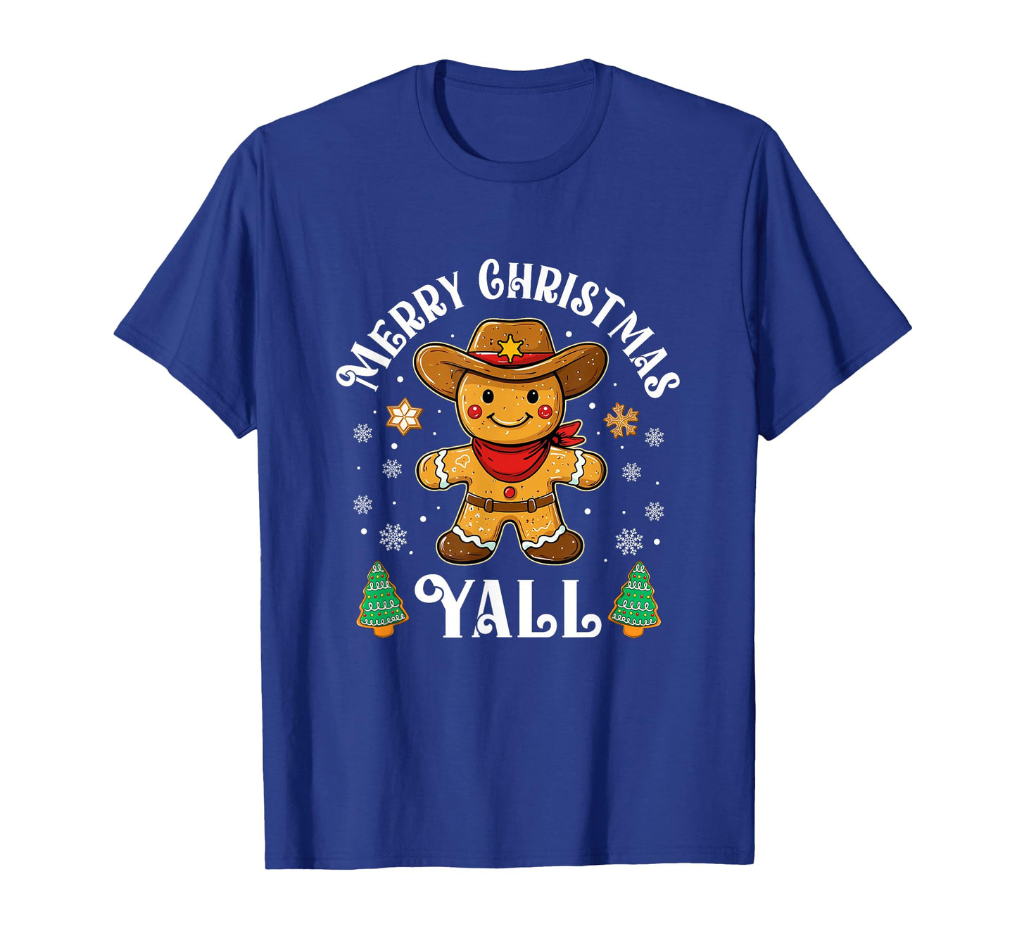 Merry Christmas Yall Gingerbread Cowboy Howdy Western Xmas T-Shirt