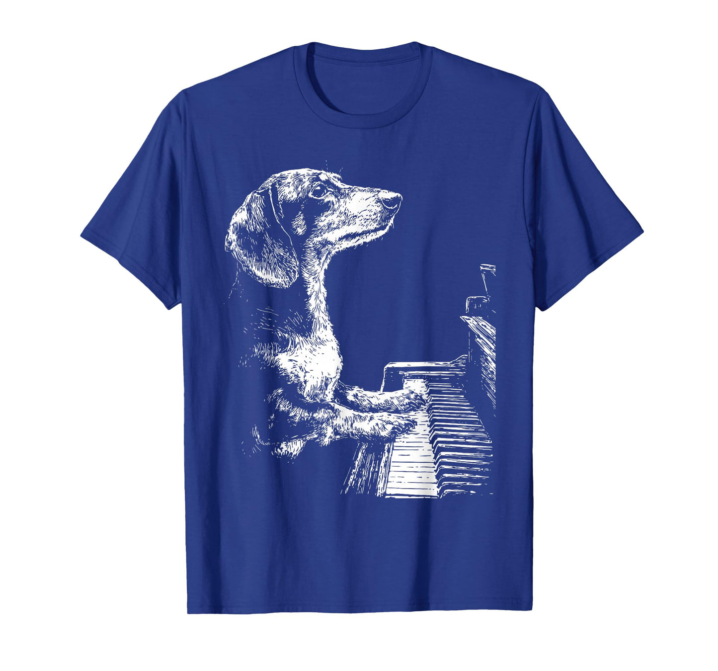 Funny Dachshund Dog Playing Piano Player Pianist Graphic T-Shirt