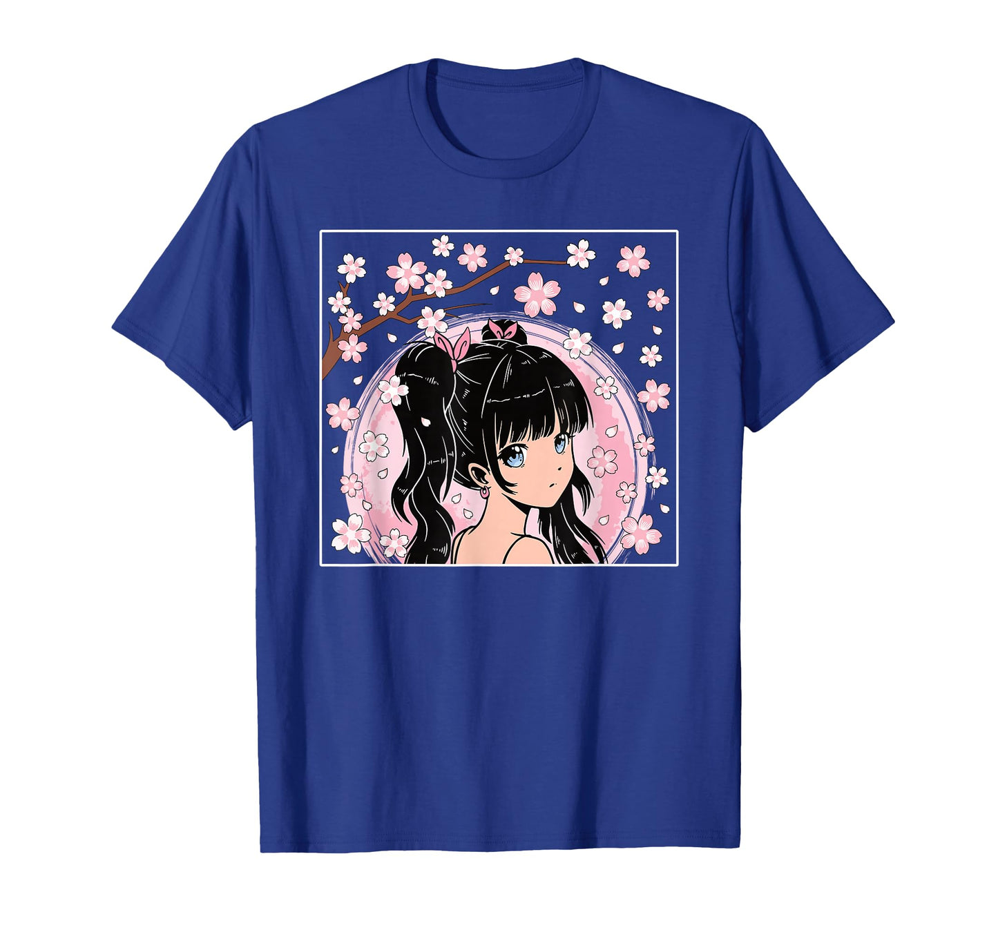 Japanese Anime Girl Manga Otaku Cherry Blossom Women Girls T-Shirt
