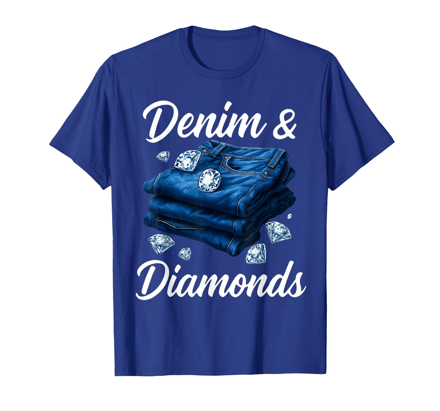 Denim and Diamonds Party Outfit Western Cowgirl Style Womens T-Shirt