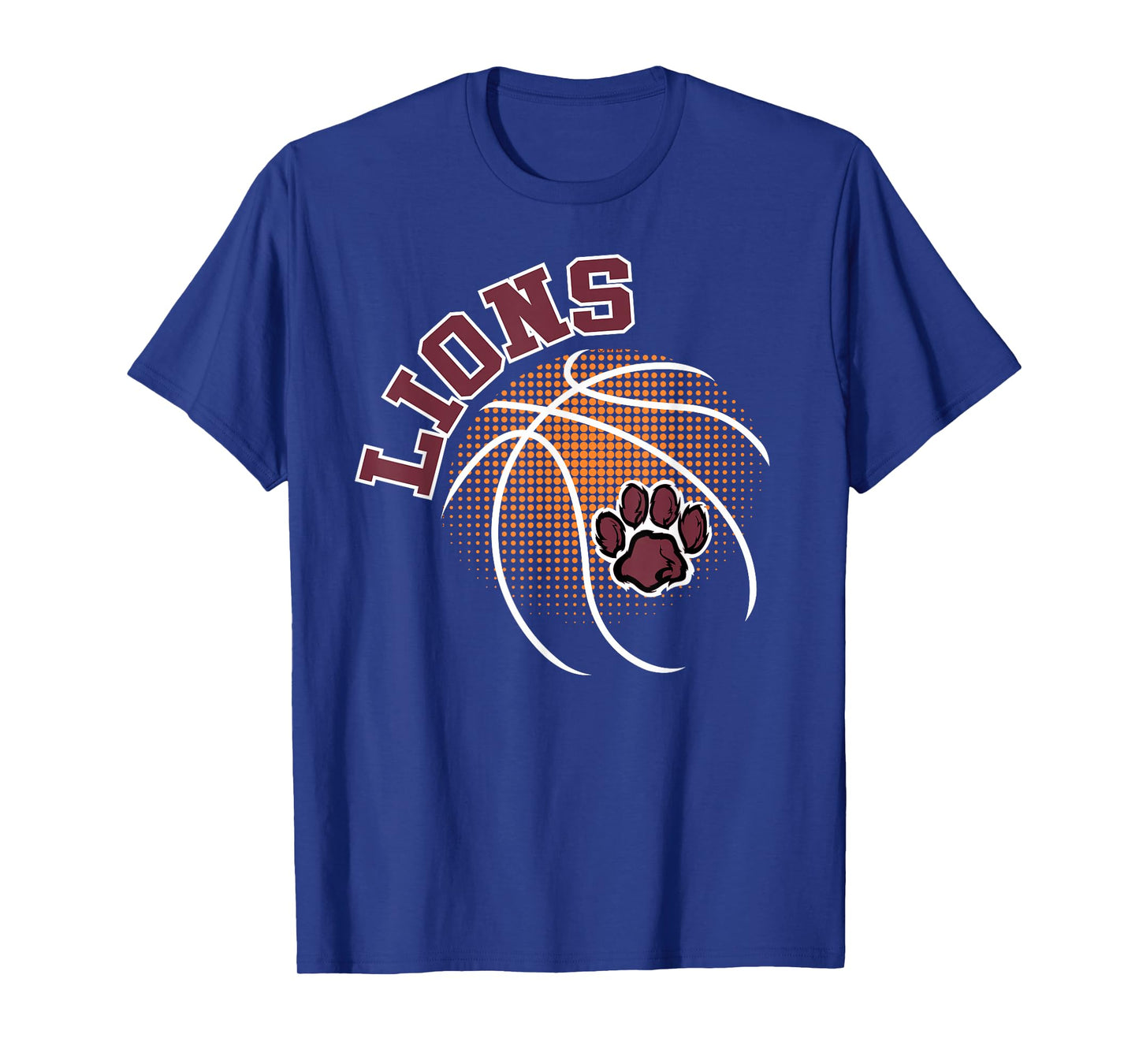 Lions Basketball Maroon Lion Pride School Spirit Mascot Lion T-Shirt