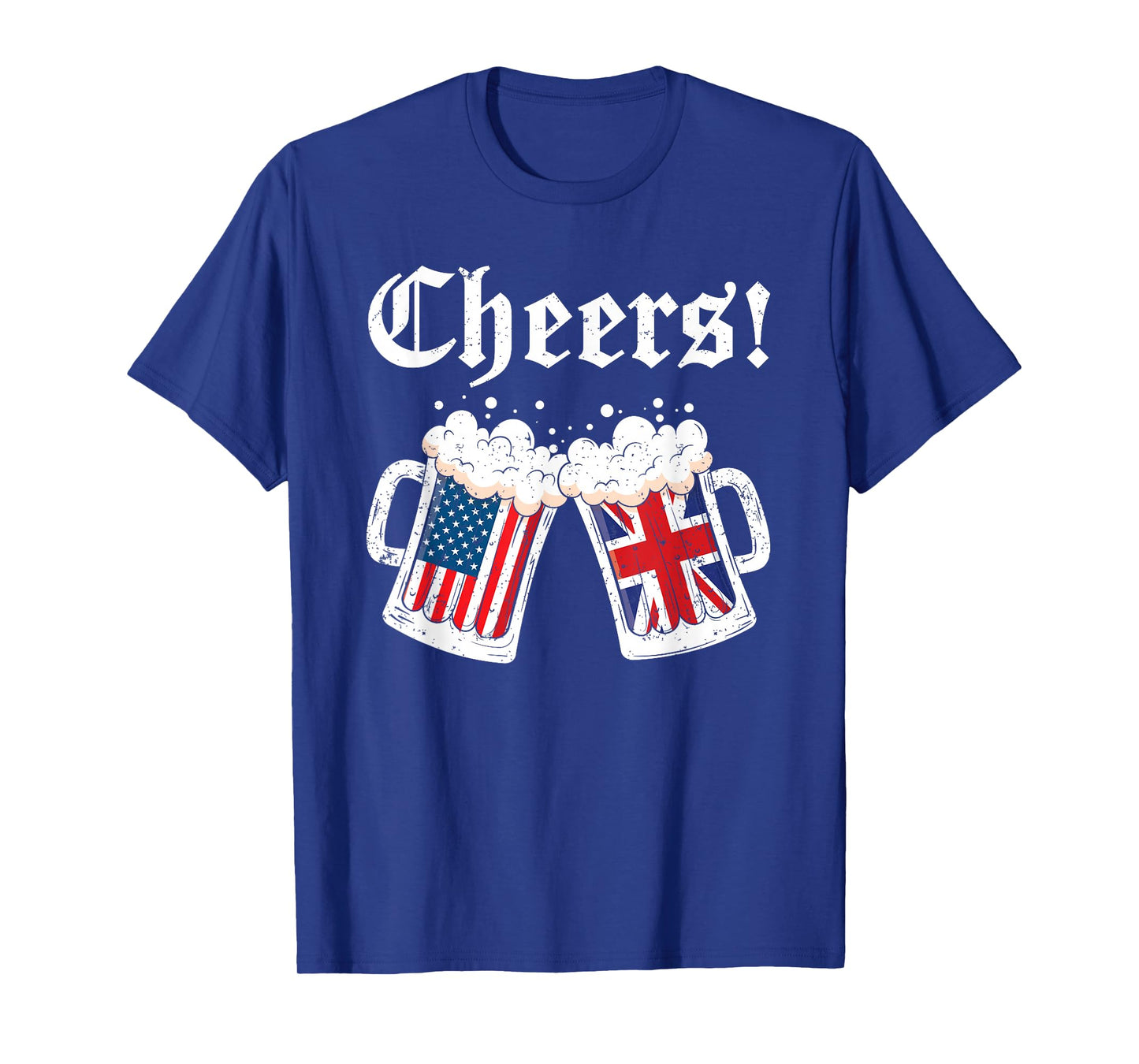 Cheers Shirt Women Men British American Flag Beer Mug Cheers T-Shirt