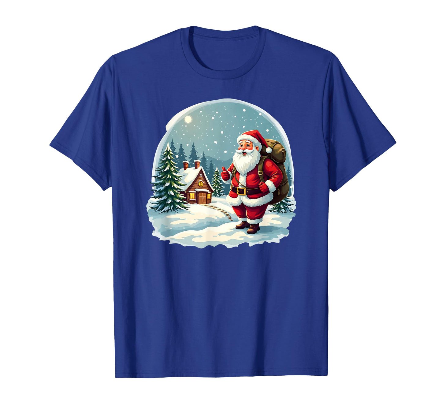 Santa Cabin in Snowy Christmas Night T-Shirt