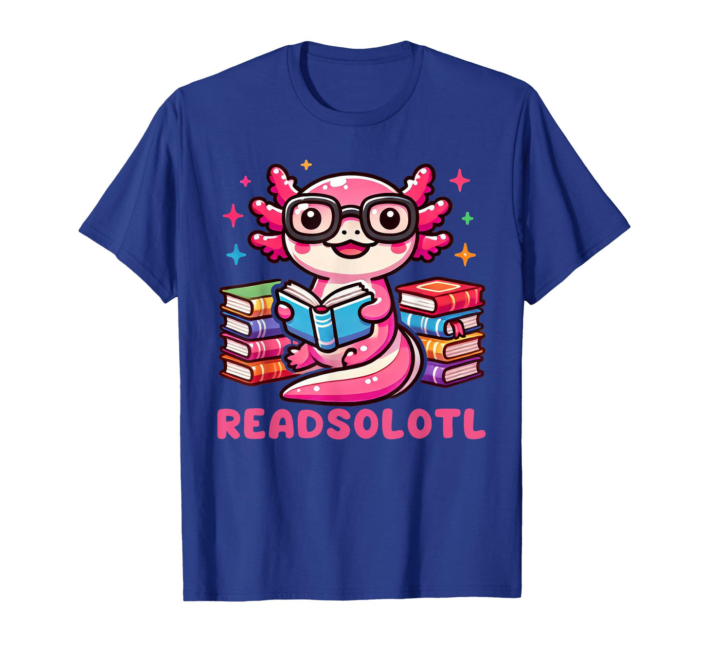 Kawaii Axolotl Readsolotl Book Lover Reading Bookworm Girls T-Shirt