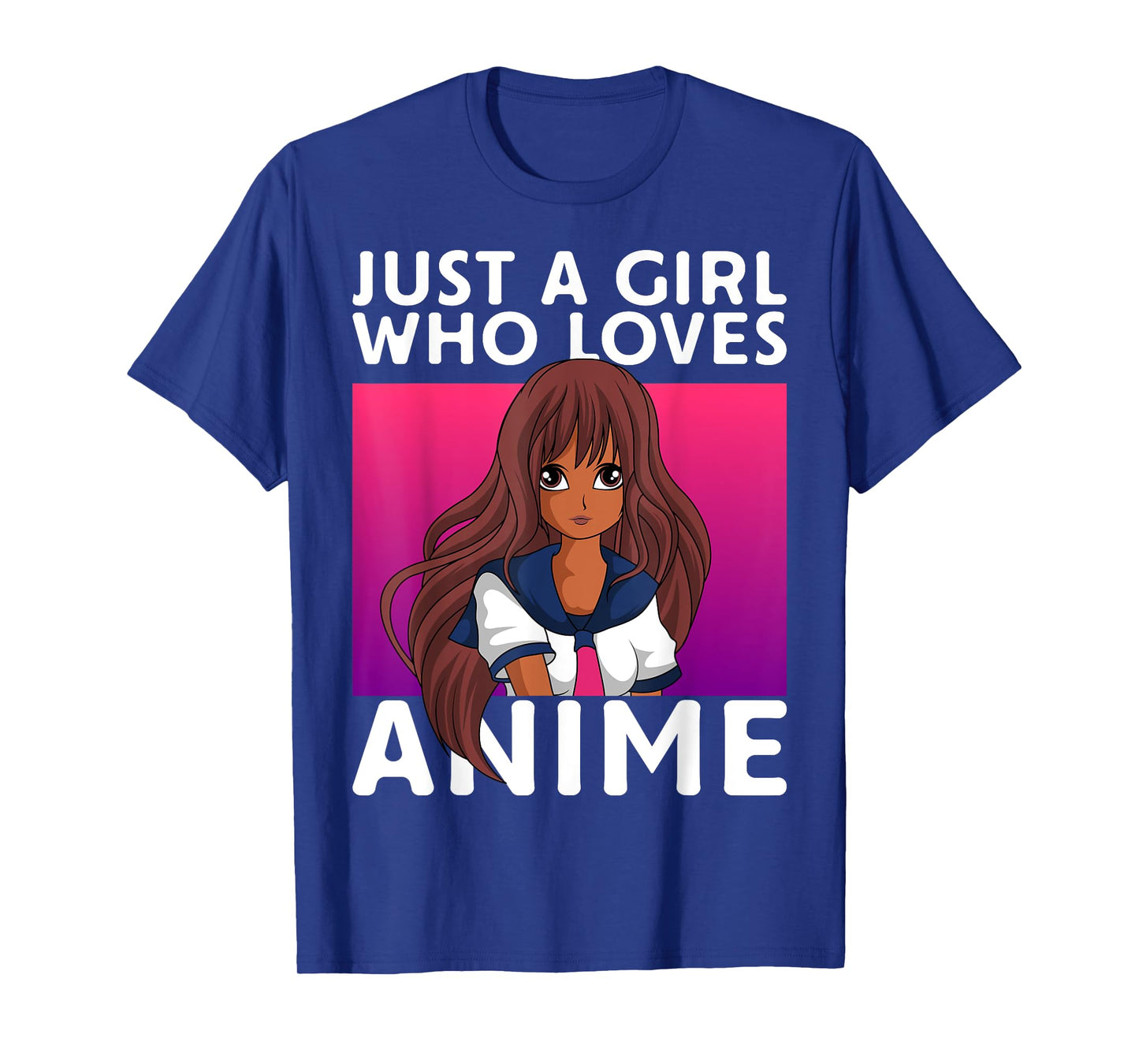 Just A Girl Who Loves Anime Lover Black Anime Girl T-Shirt