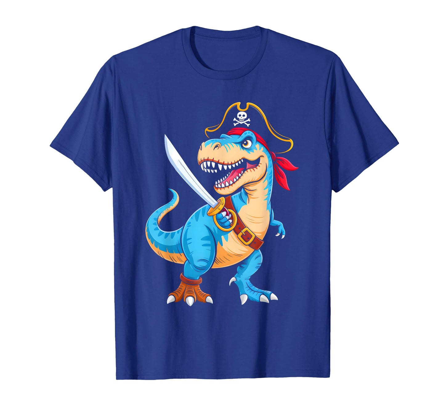 Pirate Dinosaur T Rex Boys Kids Funny Halloween Costume T-Shirt