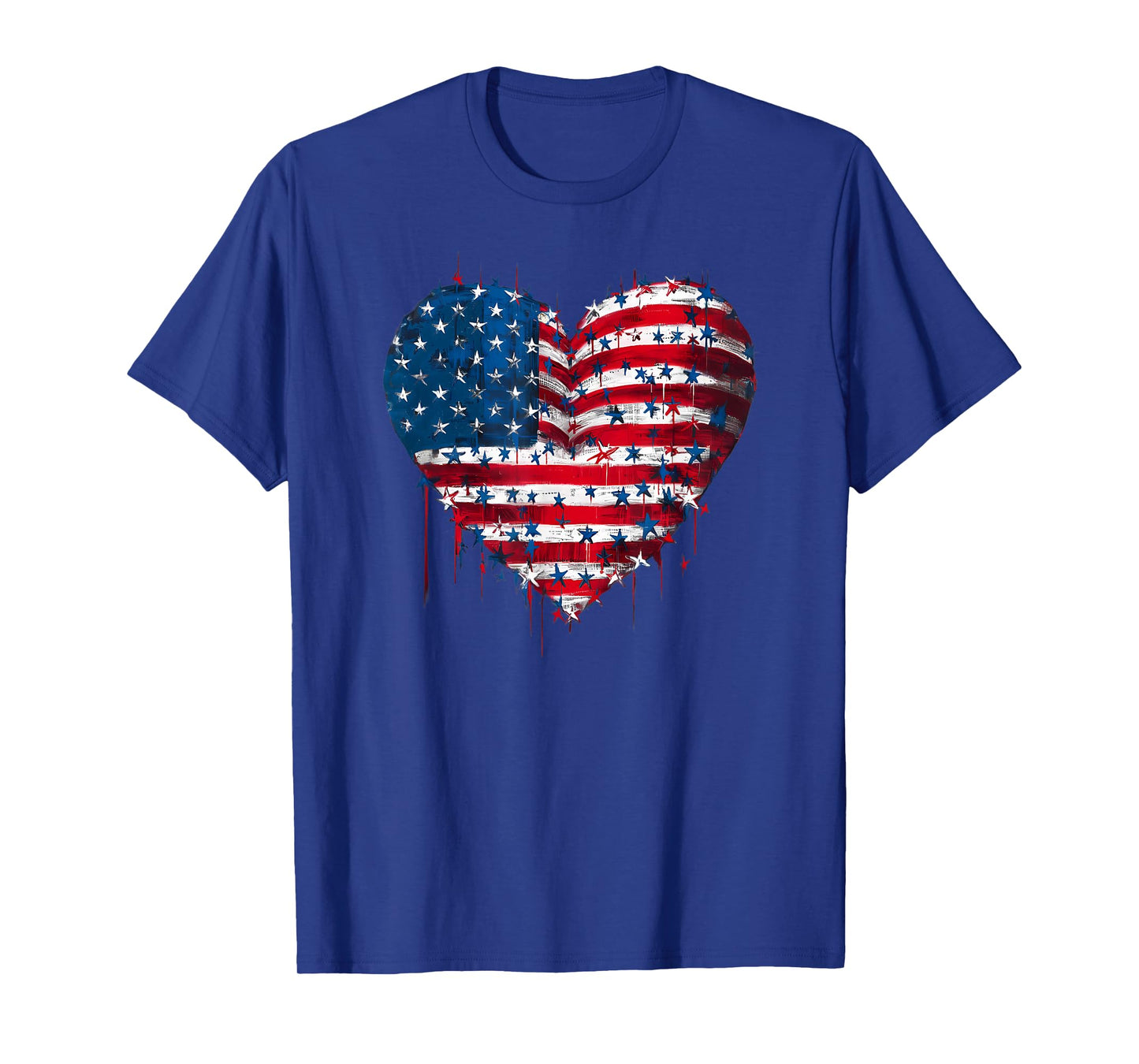 USA Flag Patriotic American Heart Armed Forces 4th of July T-Shirt