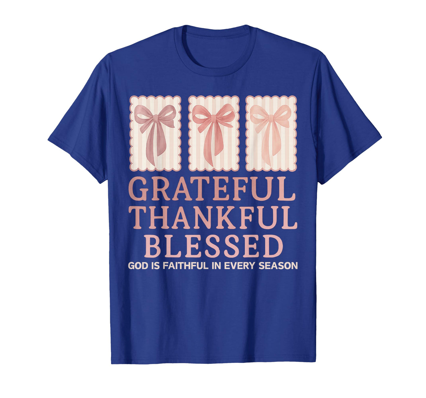 Grateful Thankful Blessed Coquette Fall Vibes Thanksgiving T-Shirt