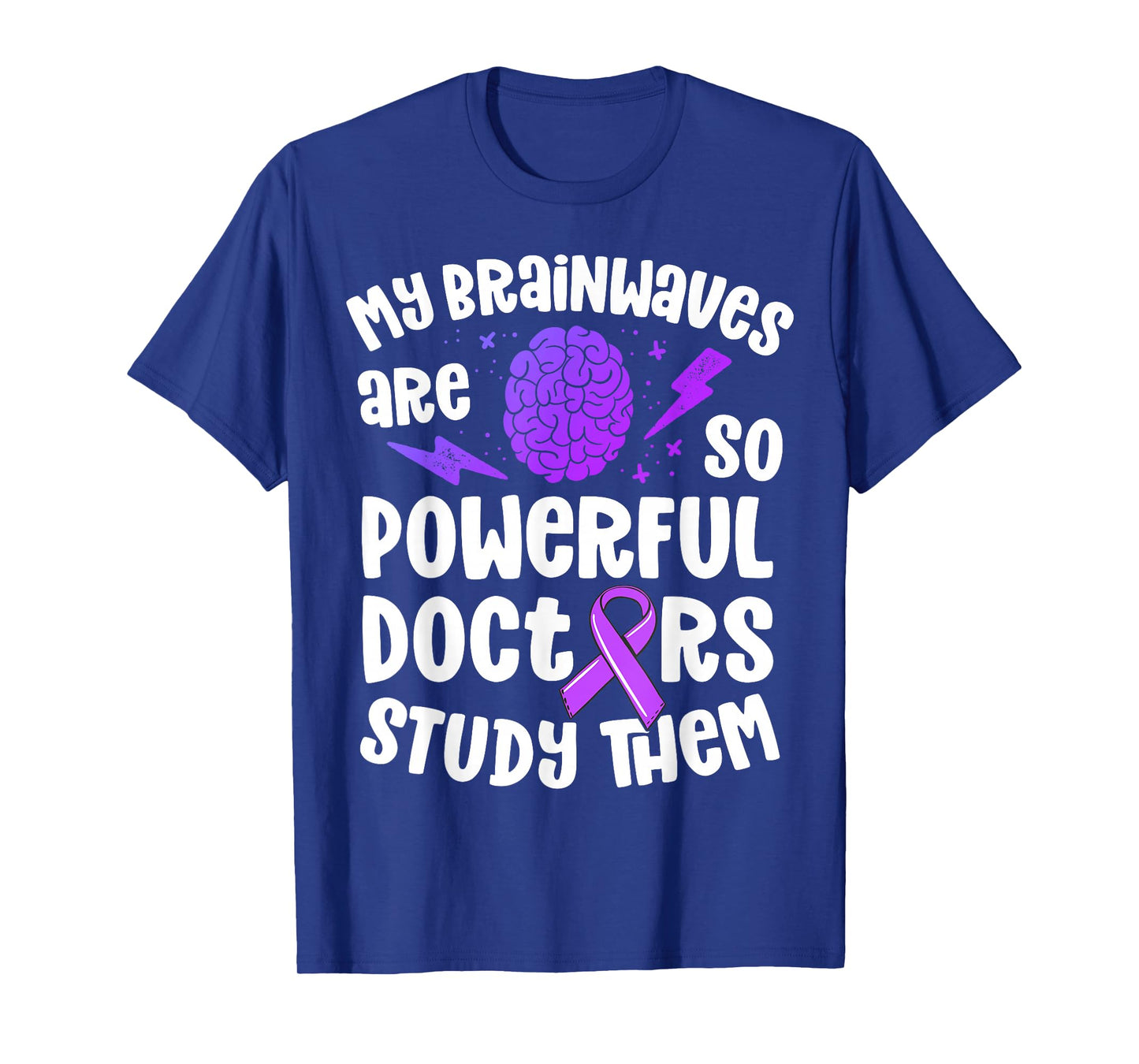 Kids Epilepsy Awareness Shirt Powerful Brainwaves Purple T-Shirt