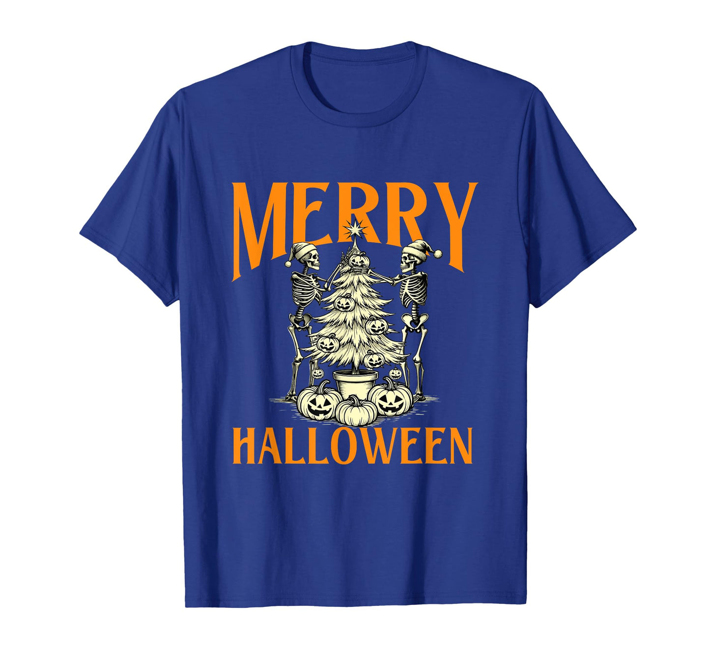 Merry Halloween - Spooky Witch Halloween Skeleton T-Shirt