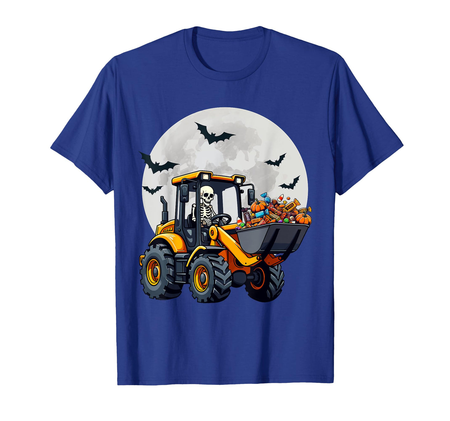 Skeleton Driving Candy Loader Kids Halloween Truck Costume T-Shirt