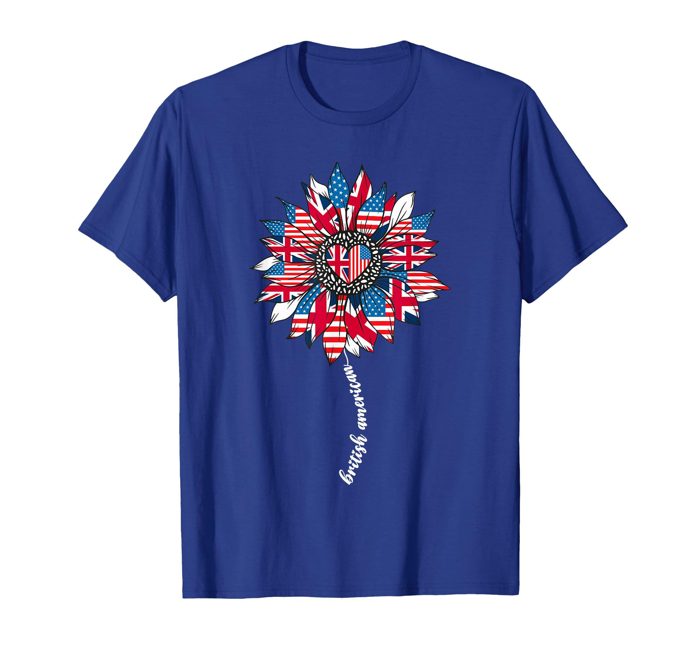 Half American And British America Great Britain UK USA Flag T-Shirt