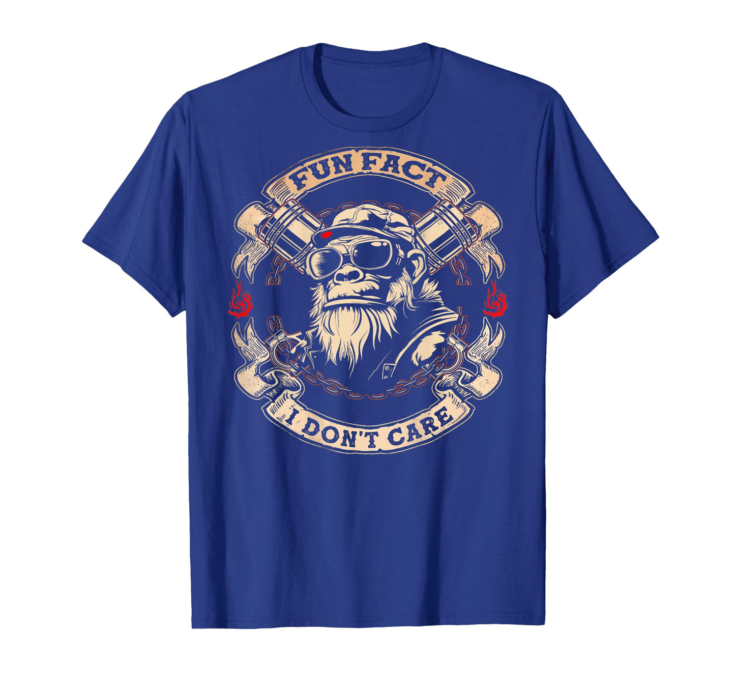 (On Back) Fun Fact I Don't Care Cool Grandpa Swag Gorillas T-Shirt