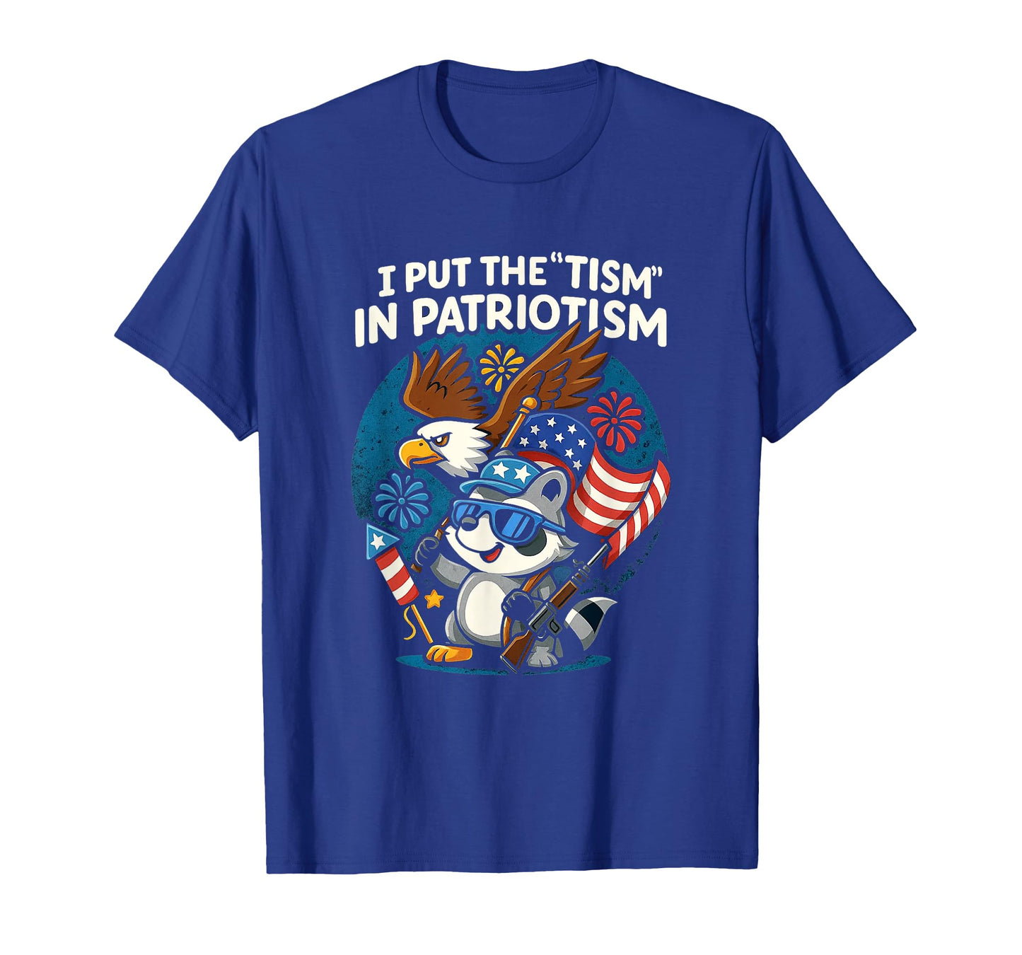 I Put The Tism in Patriotism Athletic Eagle T-Shirt