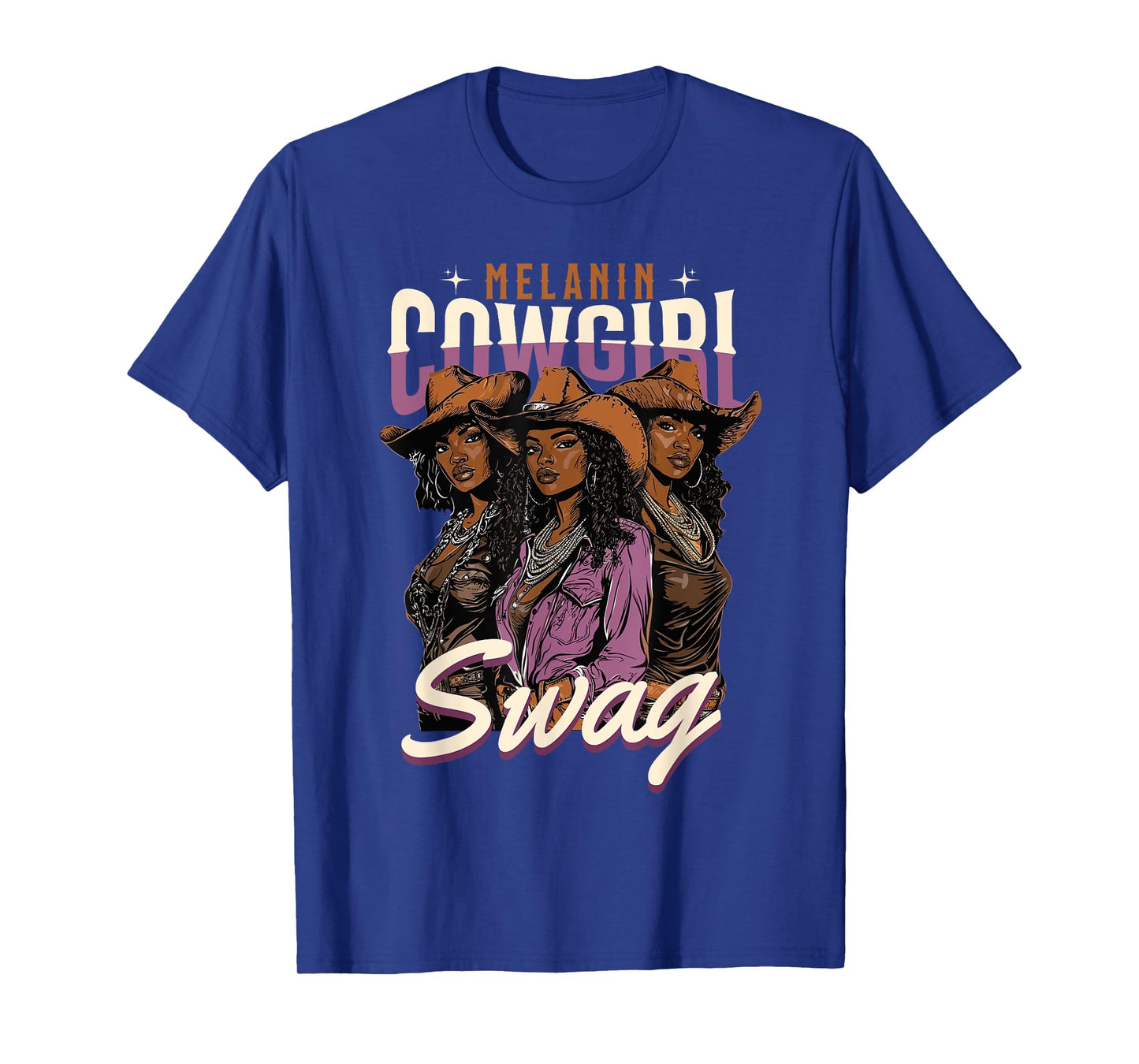 Melanin Cowgirl Swag African American History Western Rodeo T-Shirt