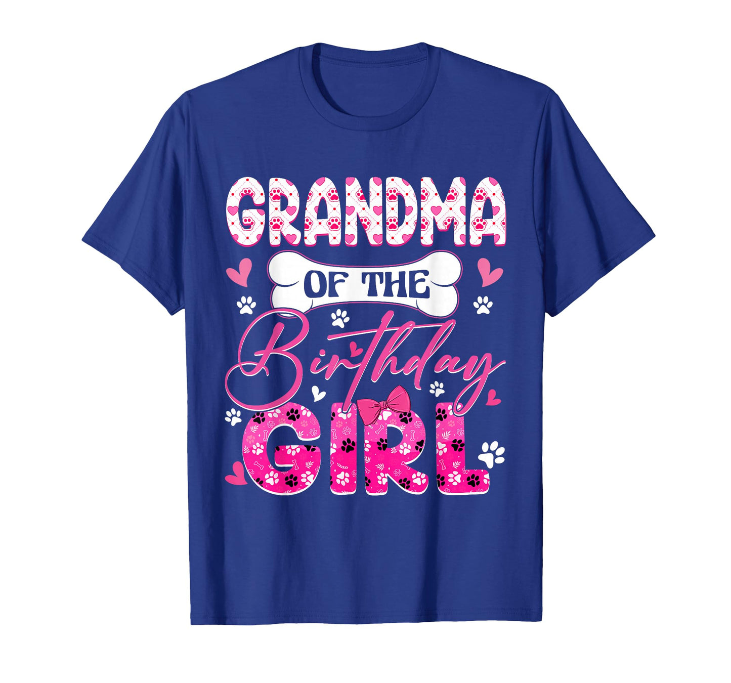 Grandma Of The Birthday Girl Dogs Paw Theme Family Party T-Shirt
