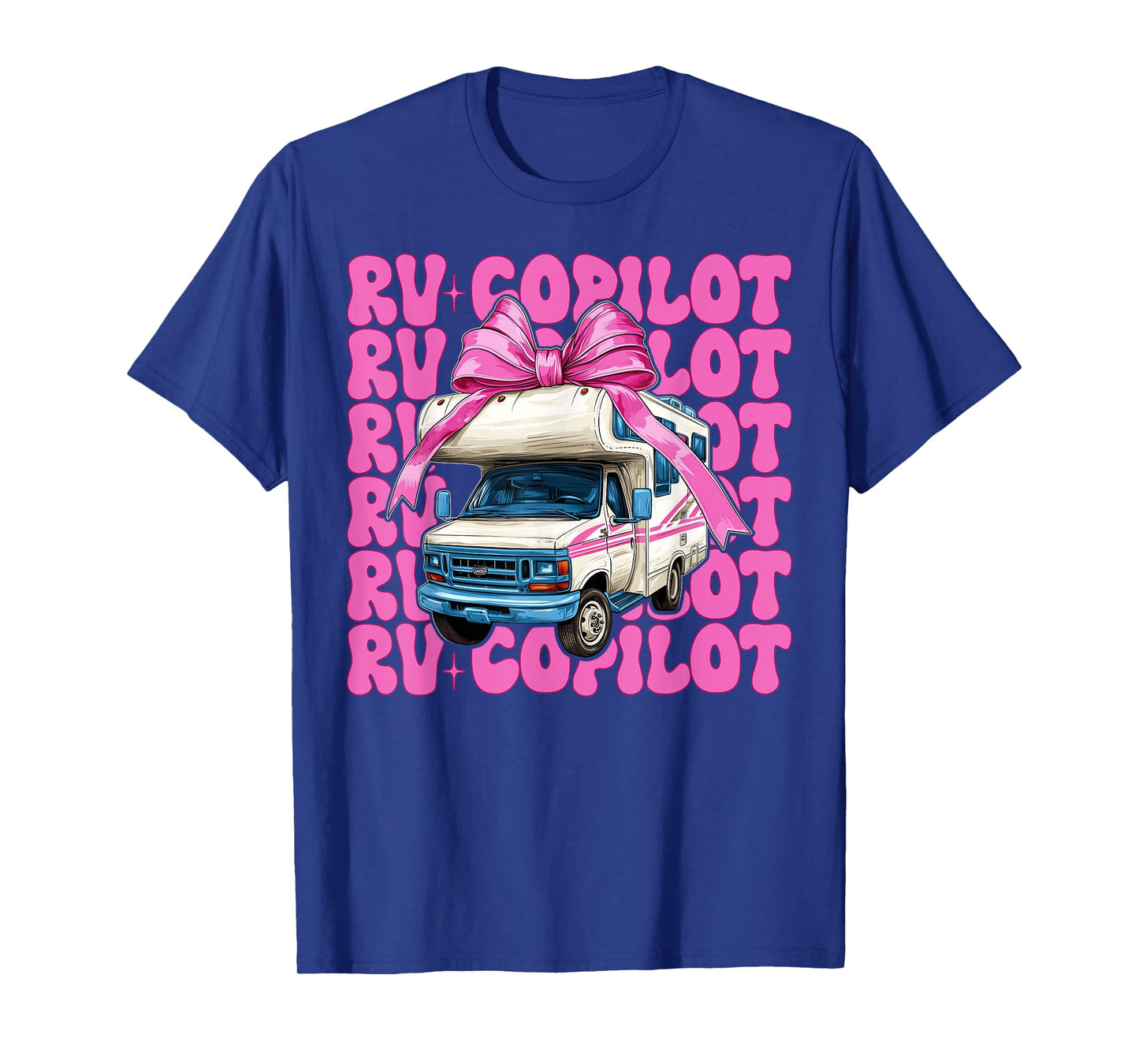 RV Copilot RV Camping Camper Motorhome Girl Mom Coquette Bow T-Shirt
