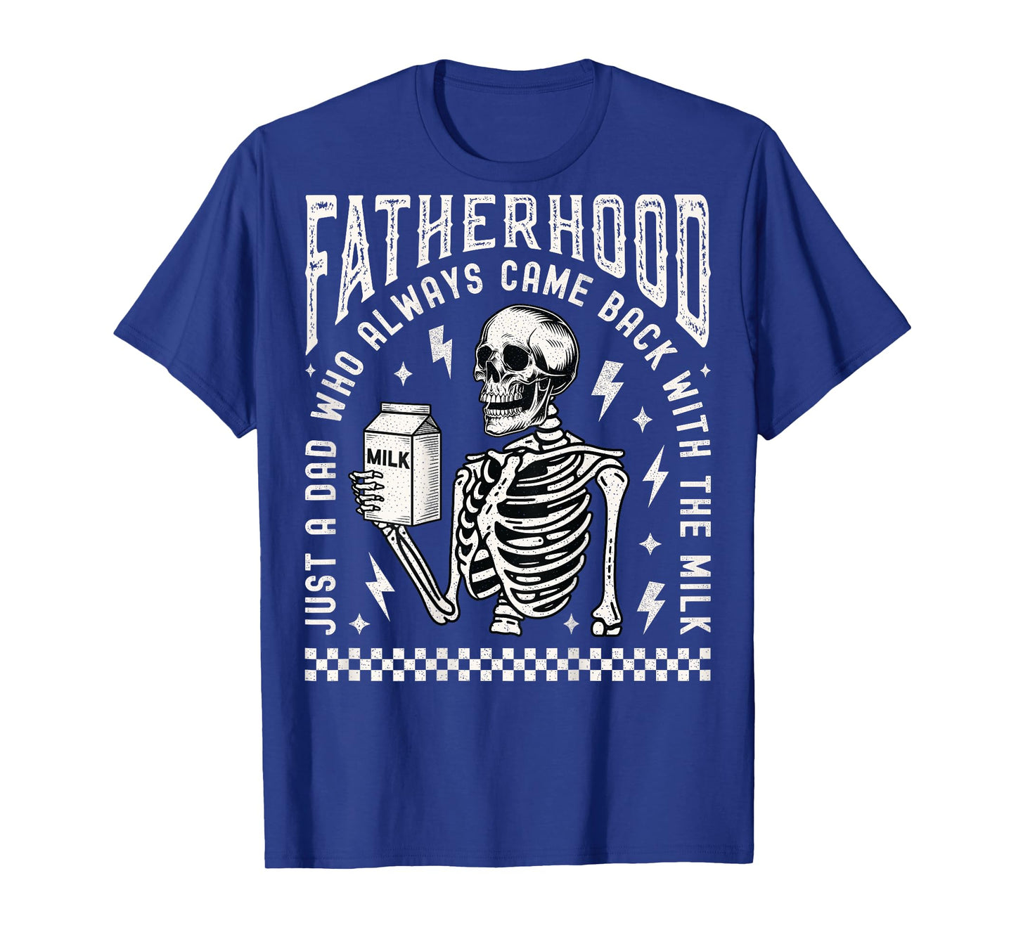 Fatherhood Just a Dad Who Came Back With the Milk Back Print T-Shirt