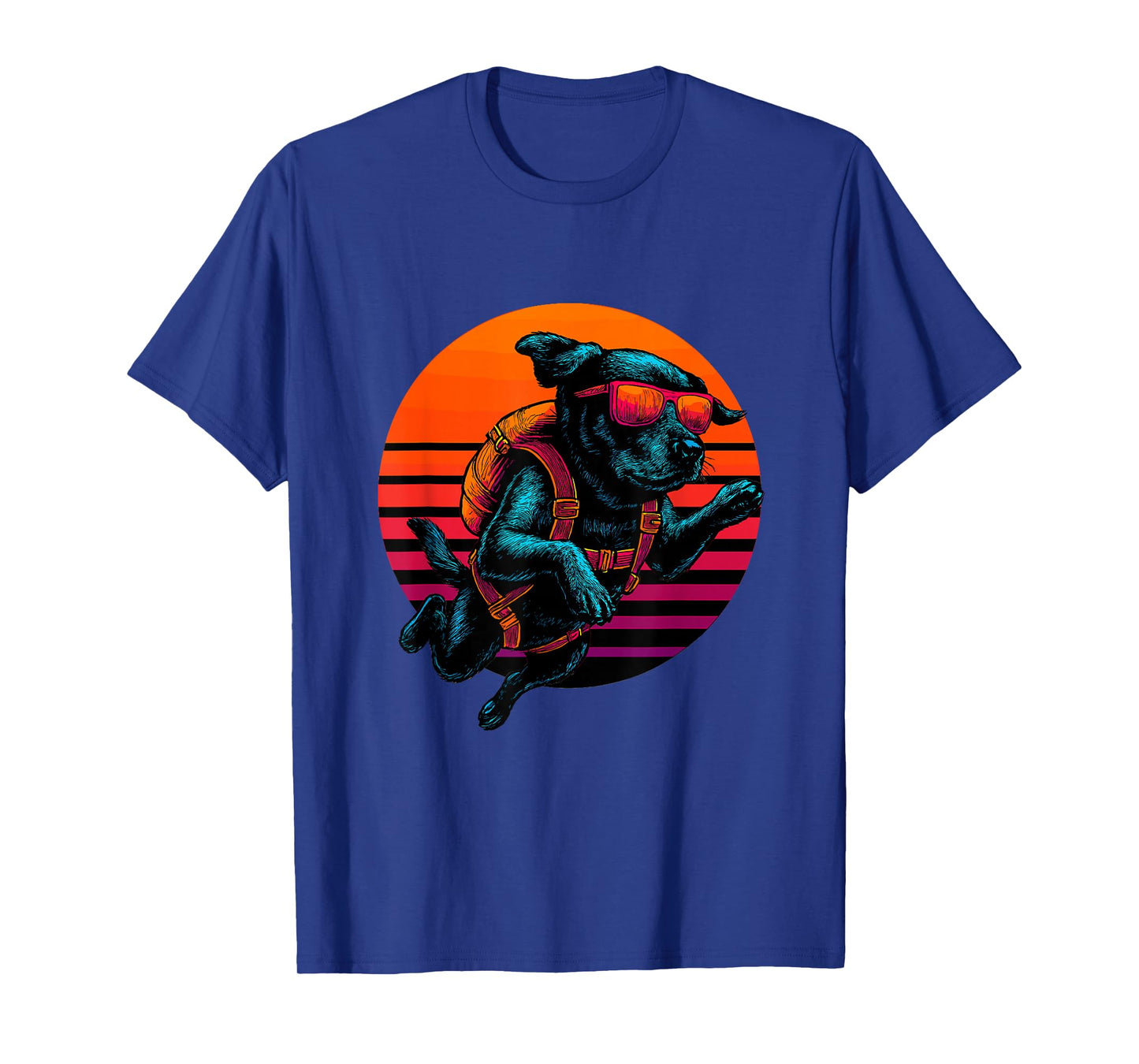 Retro Dog Skydiving Skydiver T-Shirt