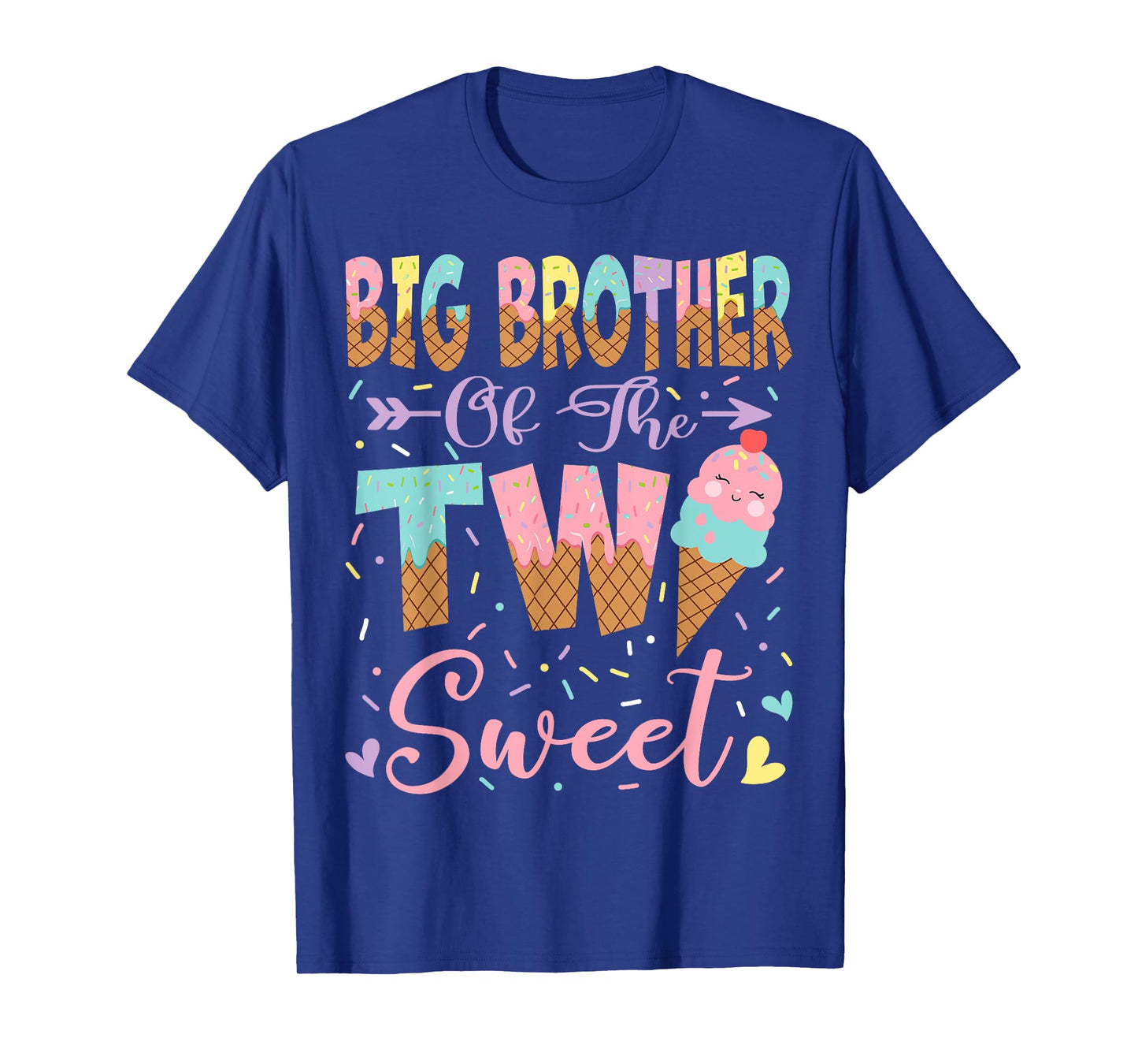 Big Brother Of The Two Sweet 2Nd Birthday Summer Ice Cream T-Shirt