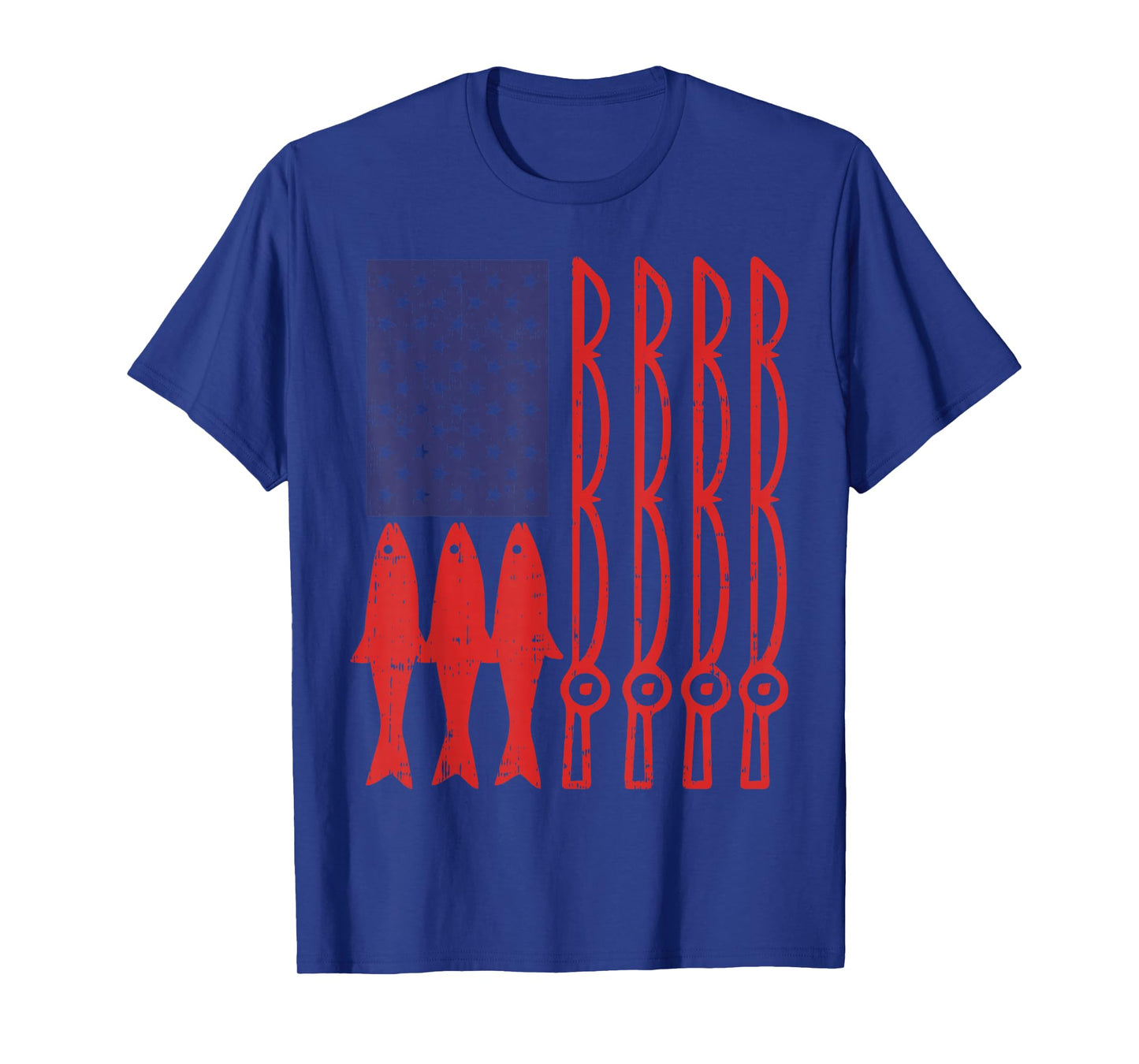 USA American Flag Fishing Rod Patriot Fisherman Dad Gift T-Shirt