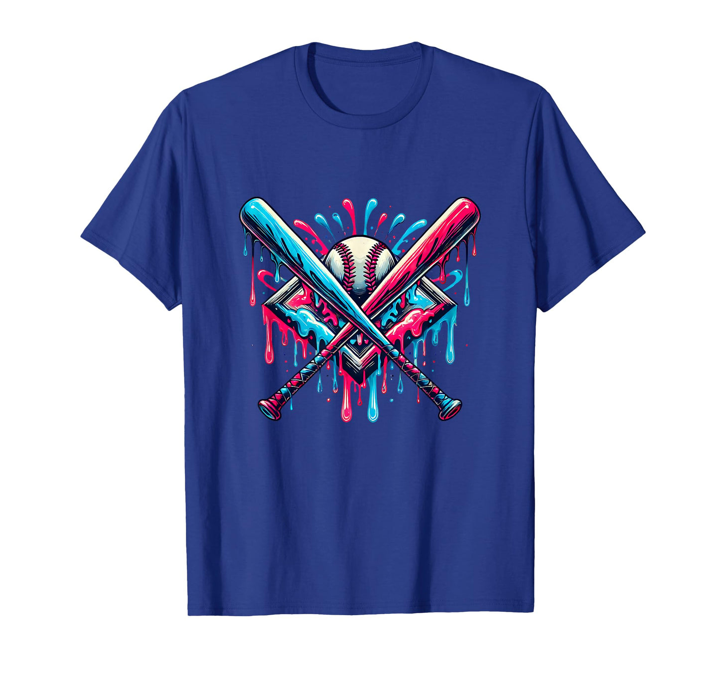 Baseball Home Plate Ice Cream Drip Sprinkles Drip T-Shirt