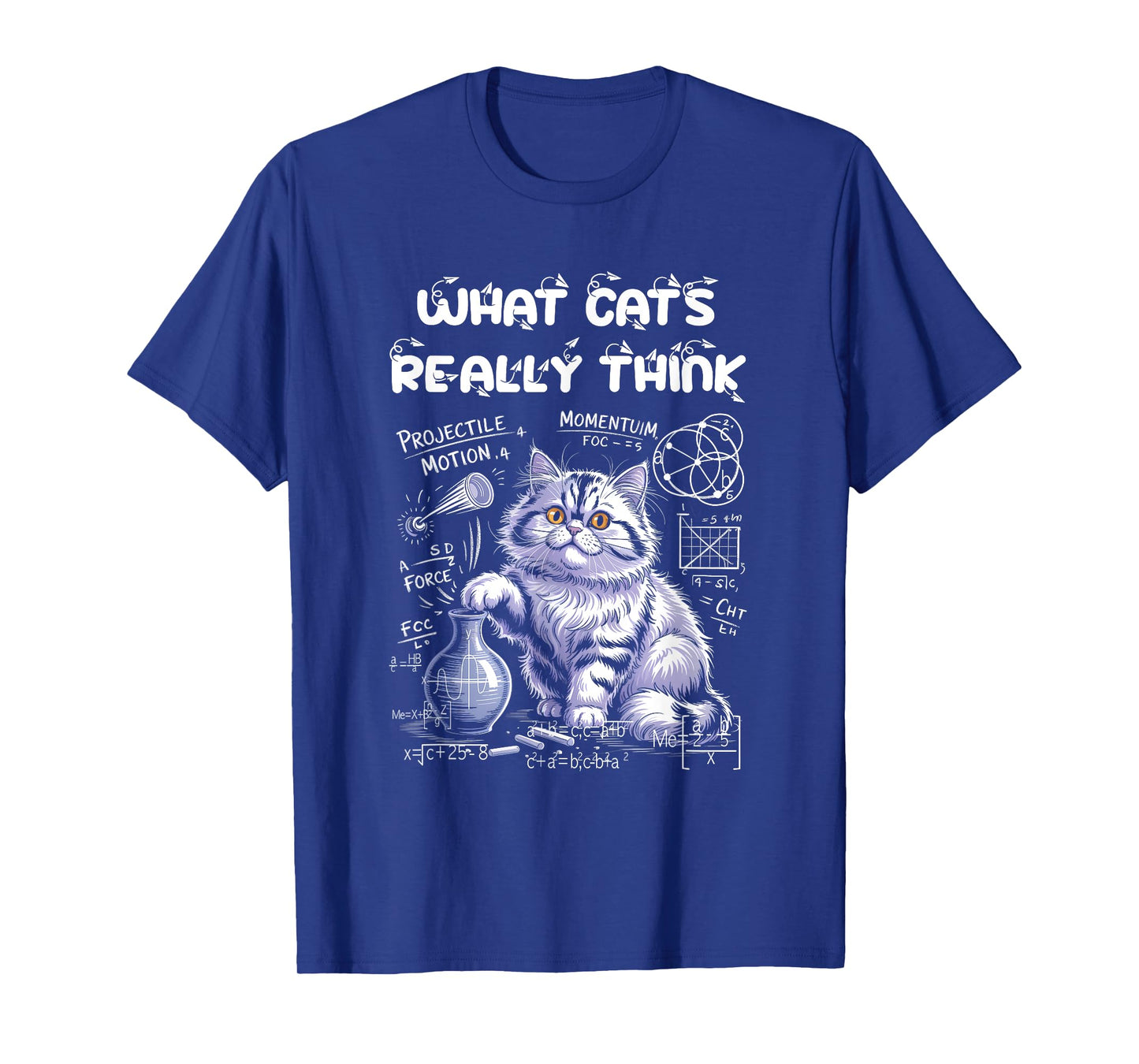 Funny Cat Physics Science Curiosity What Cats Really Think T-Shirt