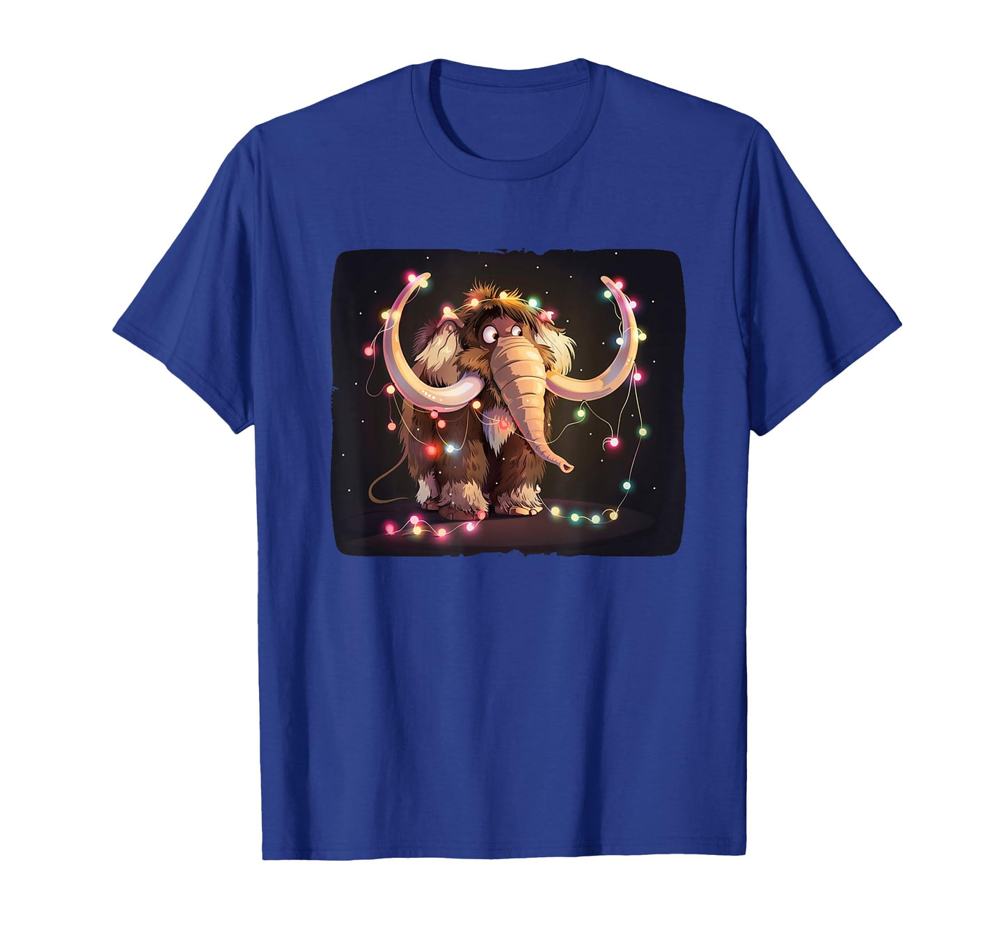 Radiant Mammoth with String Lights for a Cheerful Vibe T-Shirt