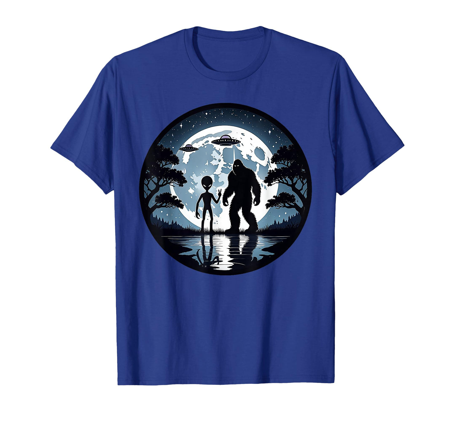 Alien Bigfoot Moon Sasquatch UFO Extraterrestrial Men women T-Shirt