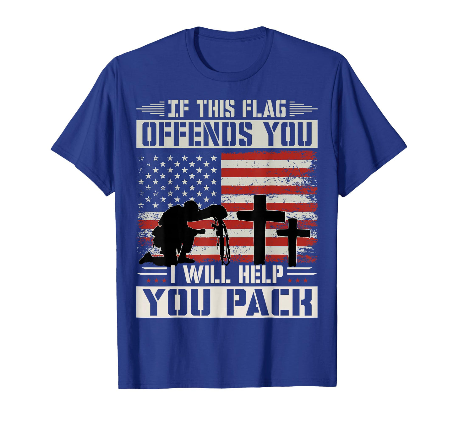 If This Flag Offends You I'll Help You Pack US Flag T-Shirt