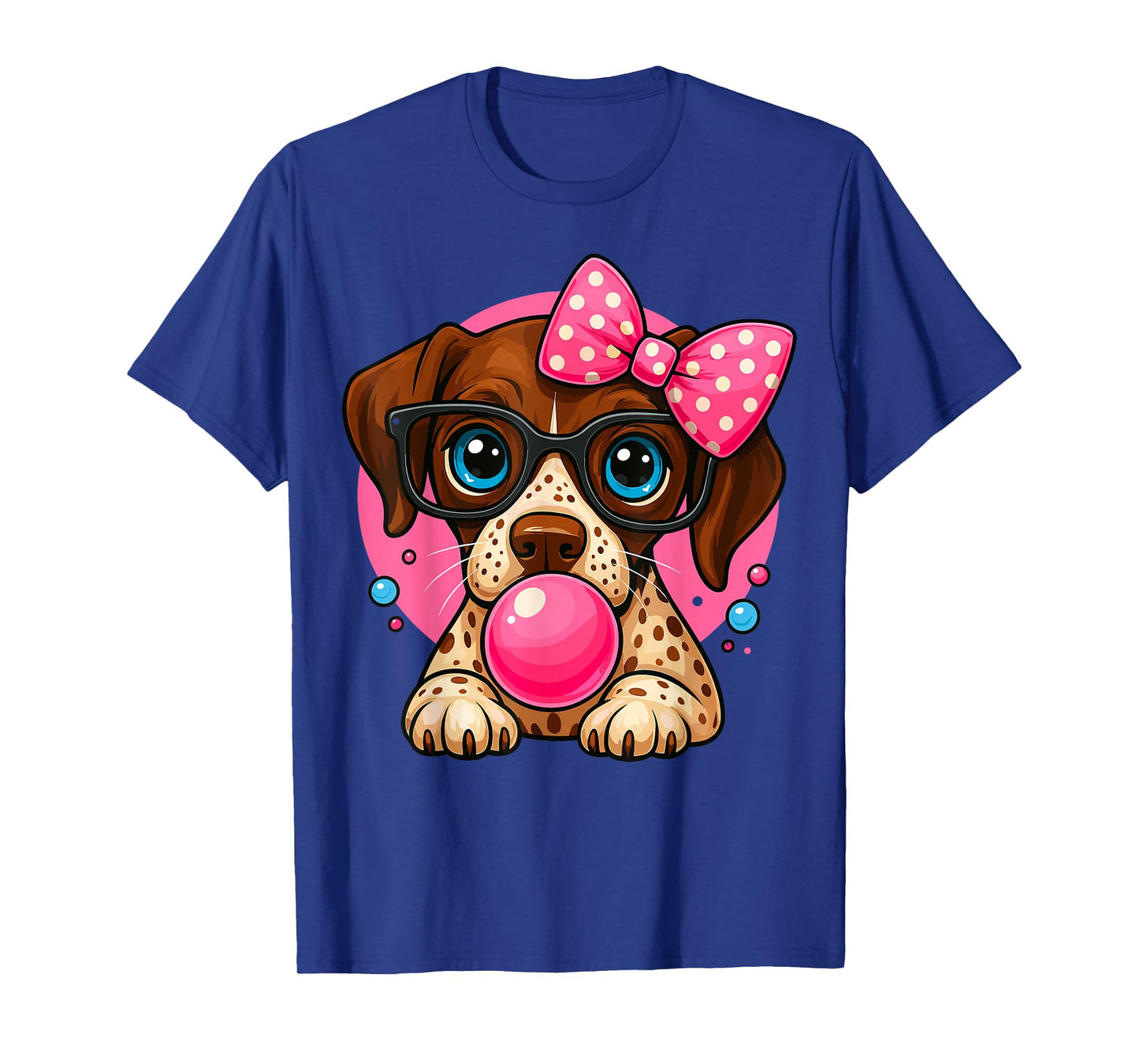 German Shorthaired Pointer with Bubblegum and Bow T-Shirt