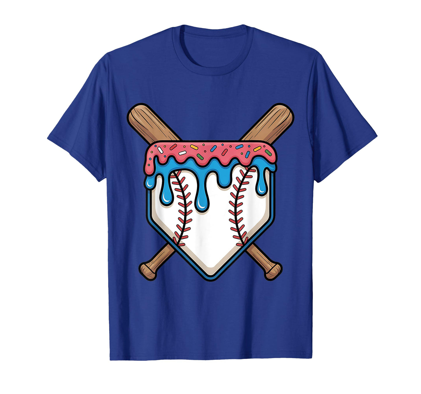 Baseball Boys Ice Cream Drip Baseball T-Shirt