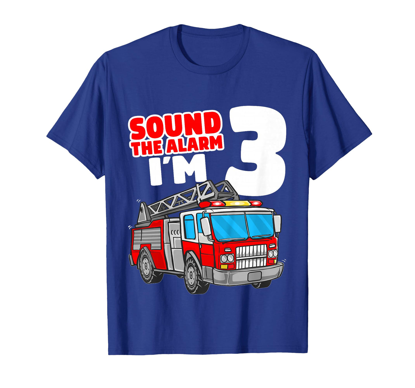 Kids Fire Truck 3 Year Old Firefighter 3rd Birthday Boy Toddler T-Shirt