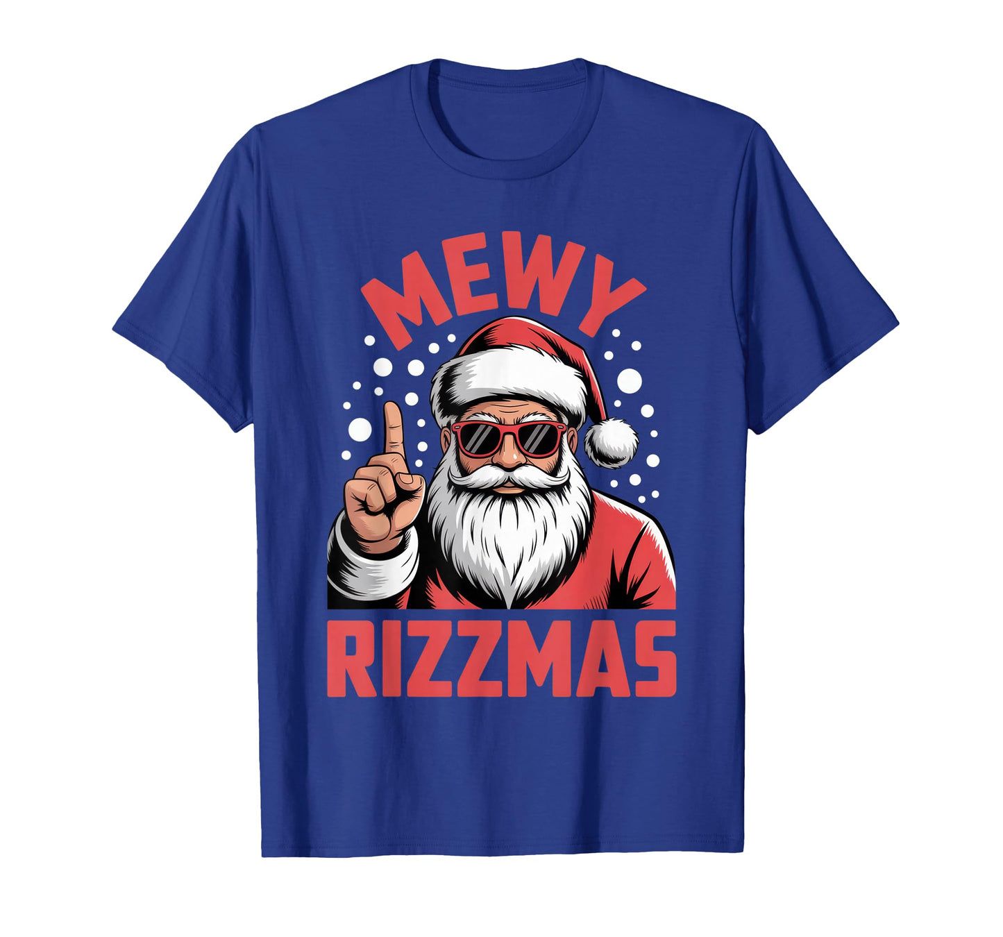 Mewy Rizzmas Fun Santa Enthusiasts Humor Christmas Party T-Shirt